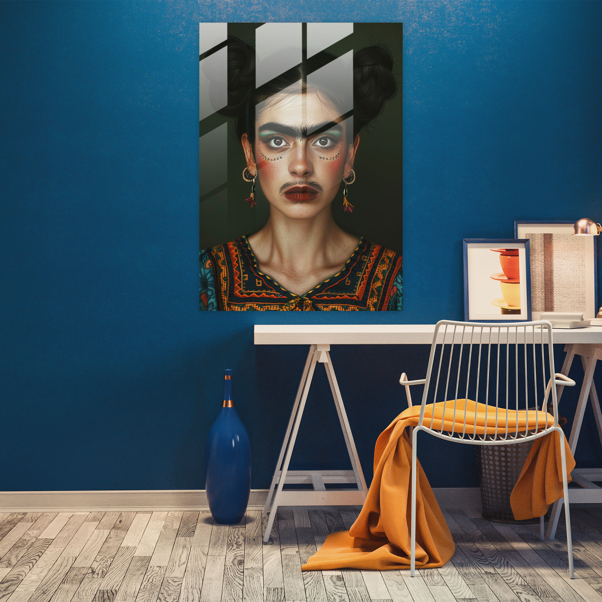 Frida Kahlo Tarzı Cam Duvar Sanatı - Frida Kahlo Eserleri Cam Sanatı Modern Sanat