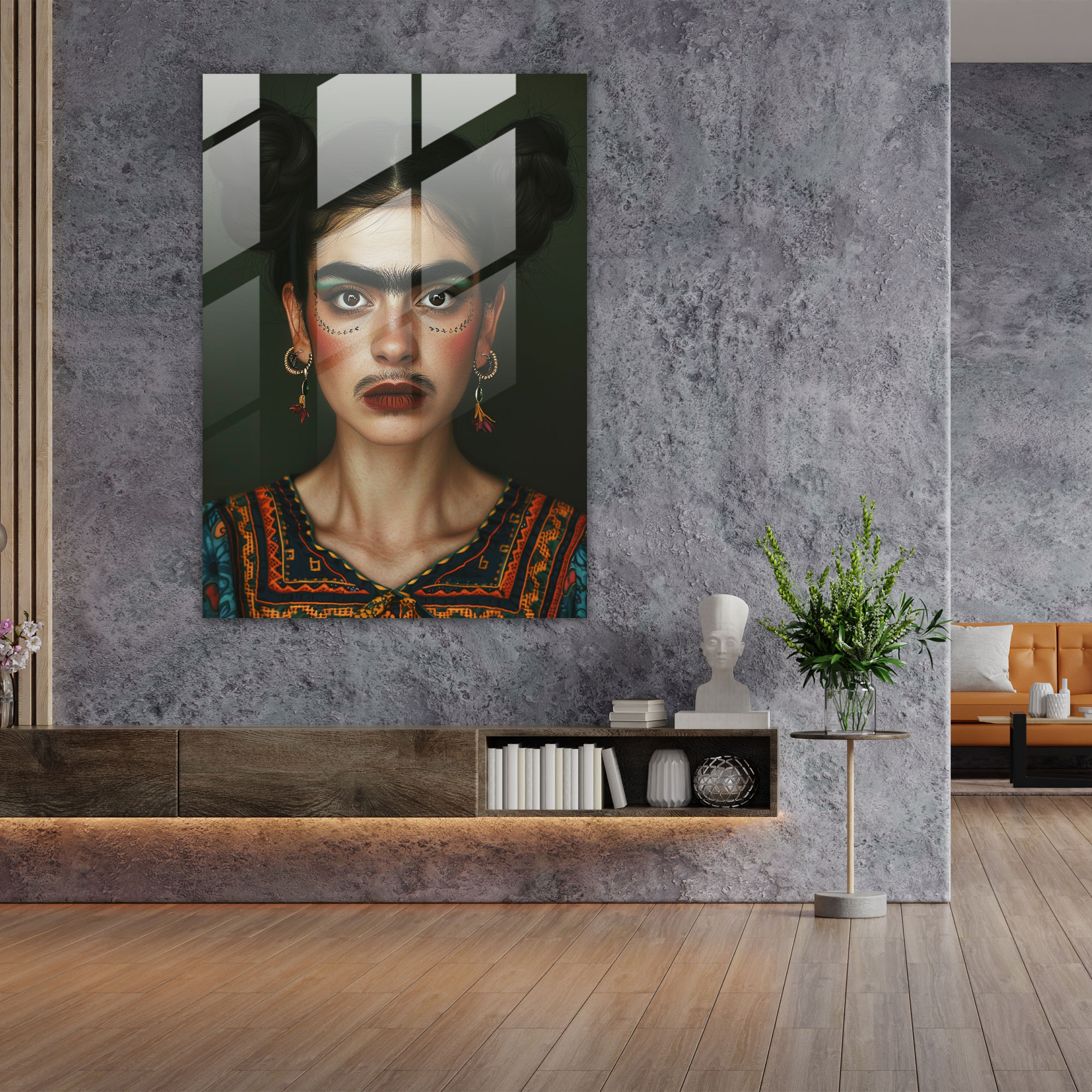 Frida Kahlo Tarzı Cam Duvar Sanatı - Frida Kahlo Eserleri Cam Sanatı Modern Sanat