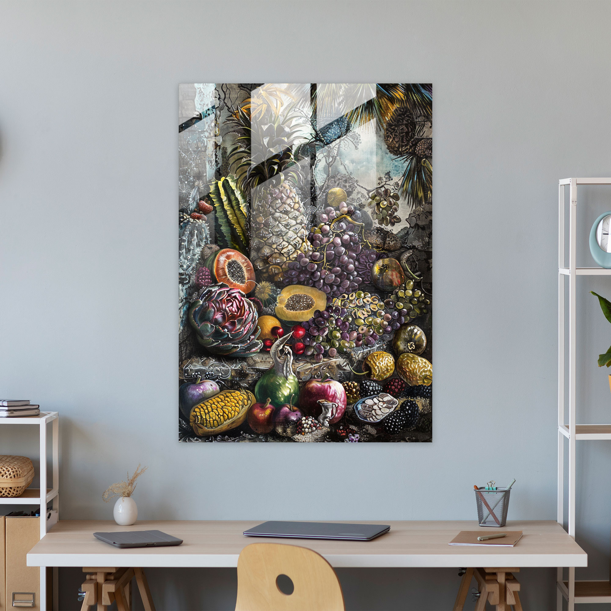 Frida Kahlo Stil Wanddekoration - Leinwandbild Frida Kahlo Eserleri Glasbild Frida Kahlo Stil