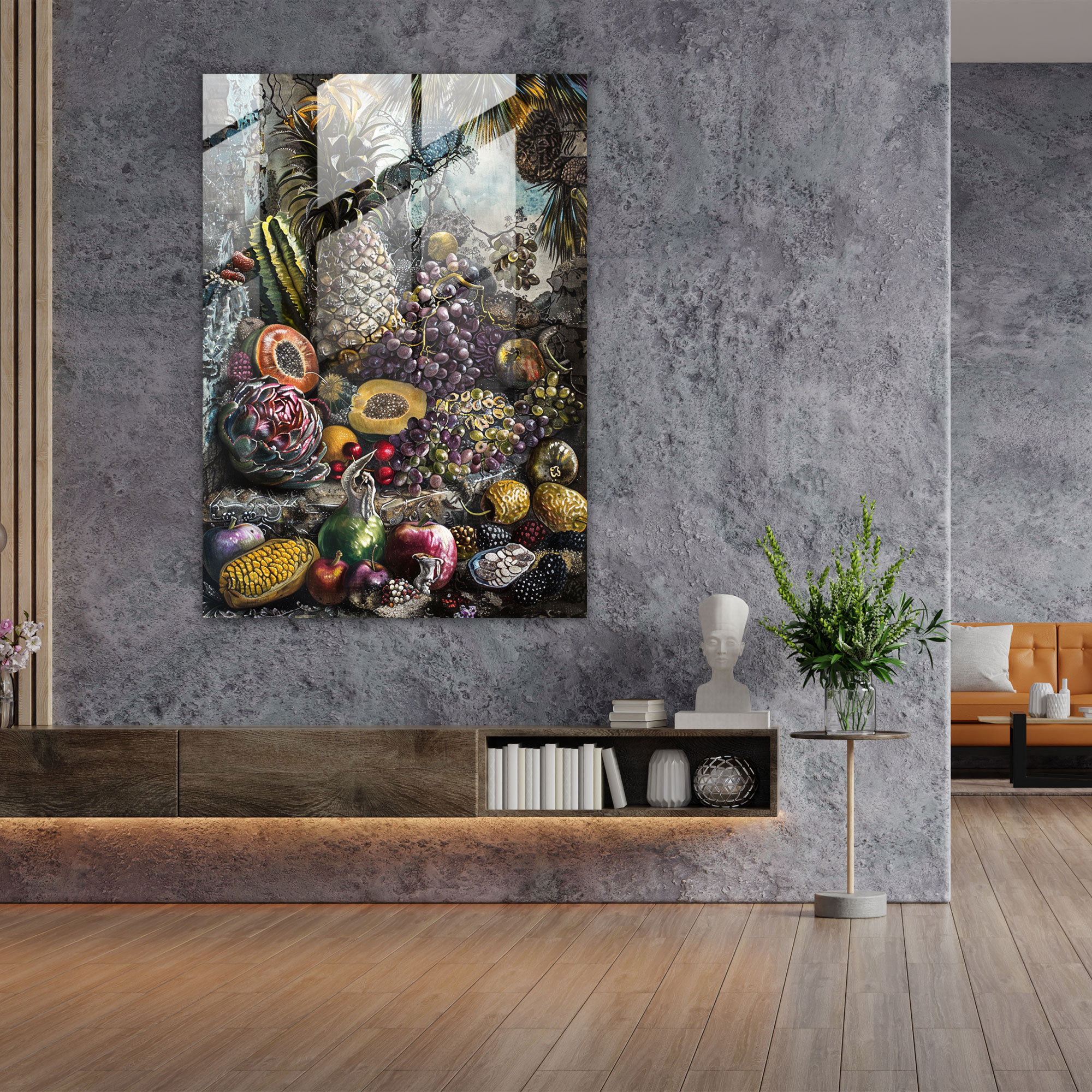 Frida Kahlo Stil Wanddekoration - Leinwandbild Frida Kahlo Eserleri Glasbild Frida Kahlo Stil