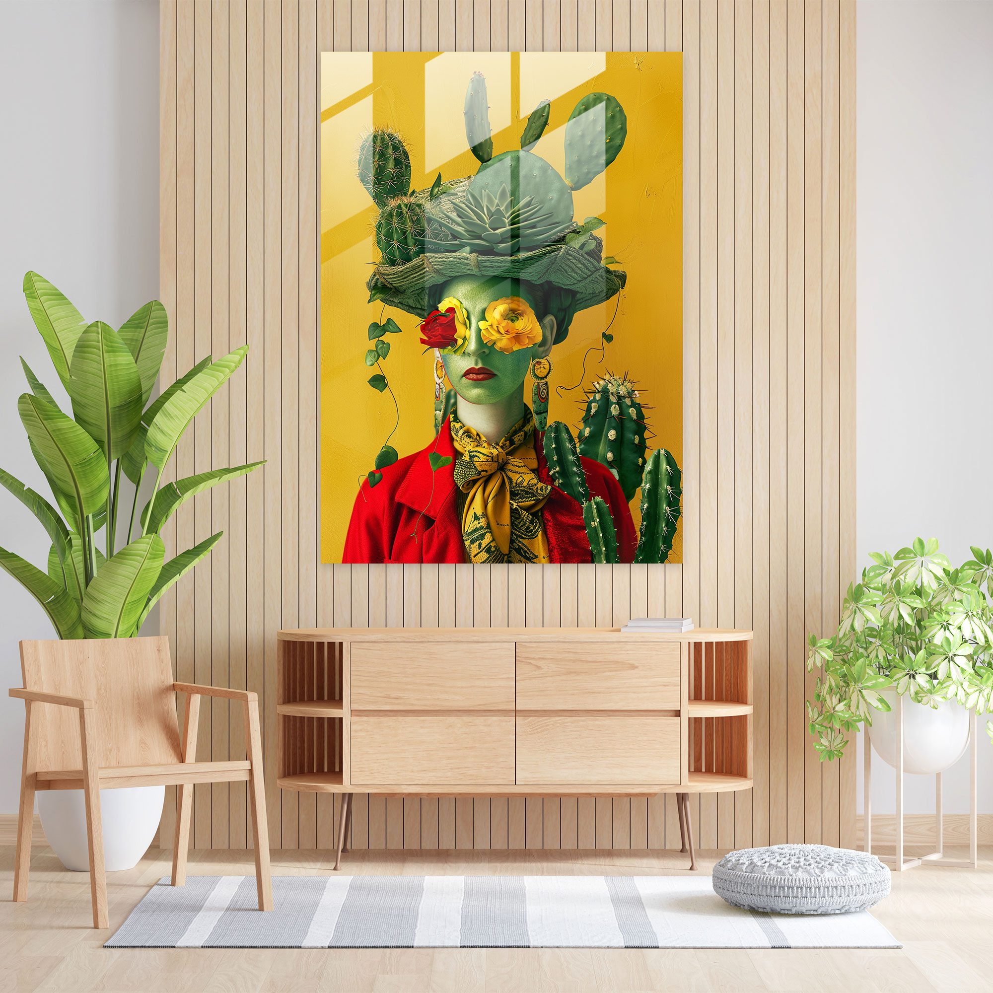 Frida Kahlo Tarzı Ev Dekorasyonu - Frida Kahlo Eserleri Ev Dekorasyonu Modern Sanat Cam Duvar Sanatı