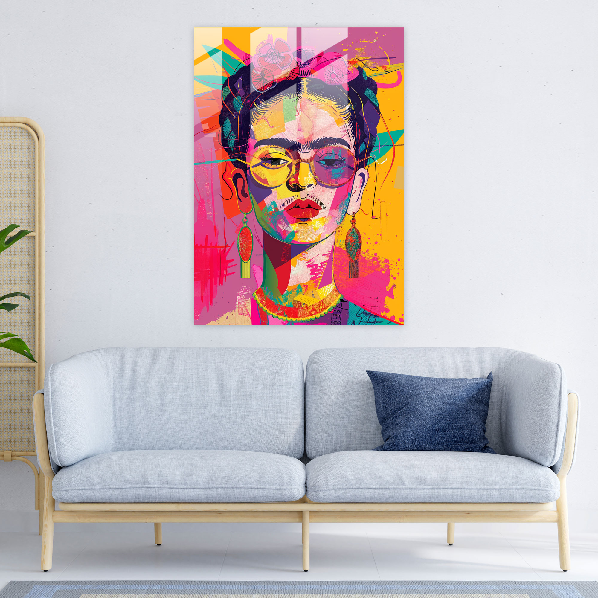 Frida Kahlo Tarzı Duvar Dekorasyonu - Frida Kahlo Eserleri Cam Tablo Duvar Dekorasyonu Cam Sanatı