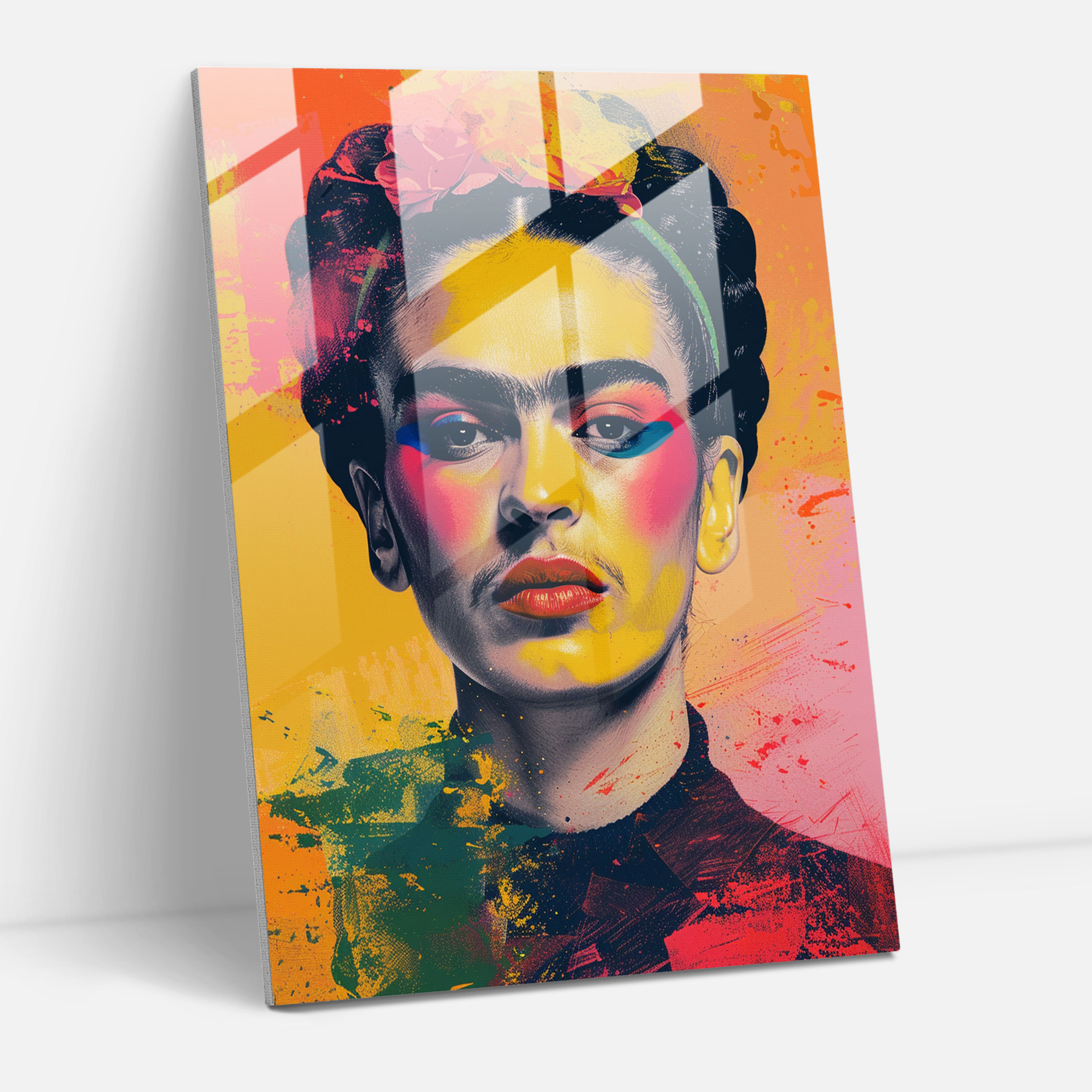 Frida Kahlo Tarzı Cam Duvar Sanatı - Frida Kahlo Eserleri Cam Sanatı Duvar Dekorasyonu