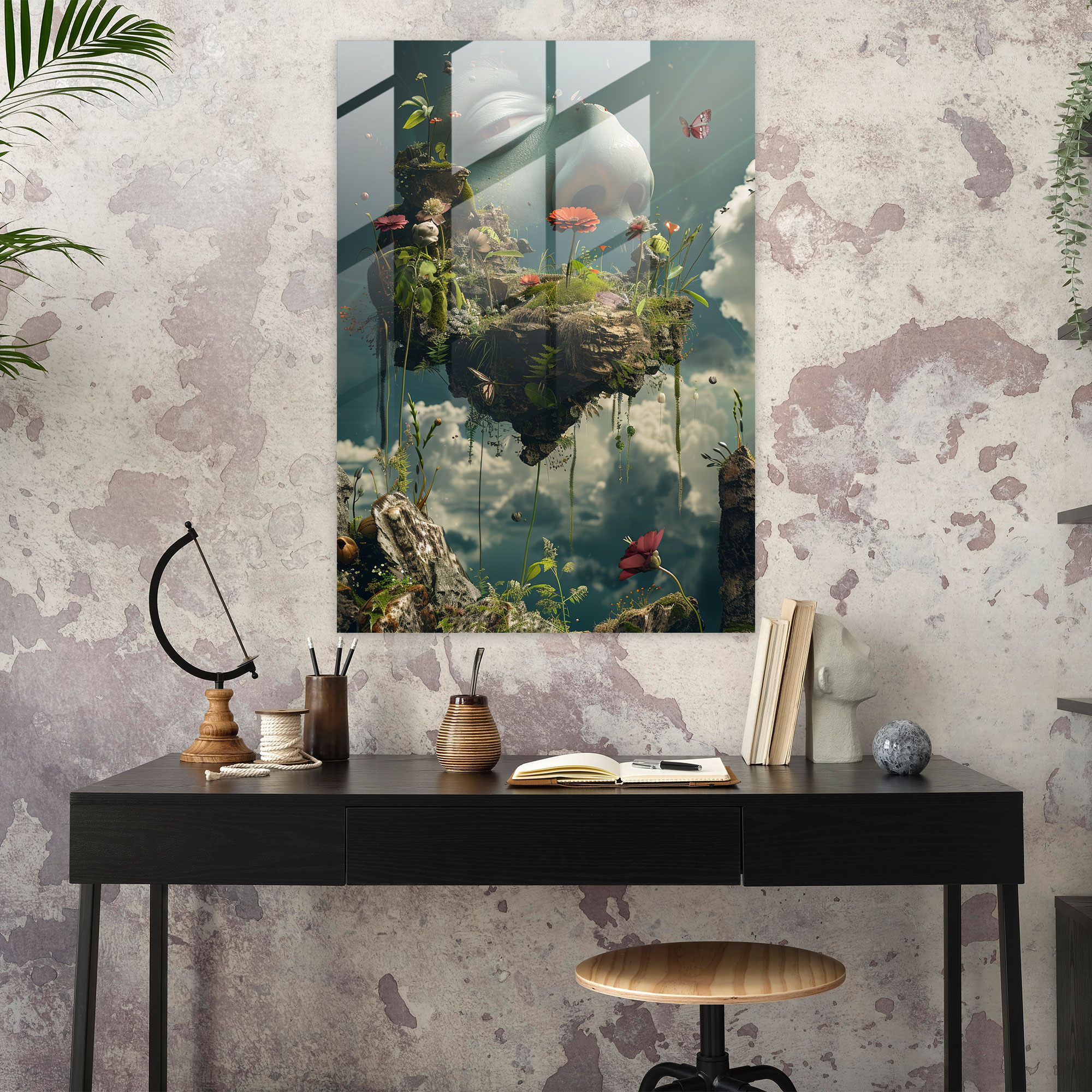 Frida Kahlo Style Dekoration für Zuhause - Leinwandbild Glasbild Modern Art Wohnkultur