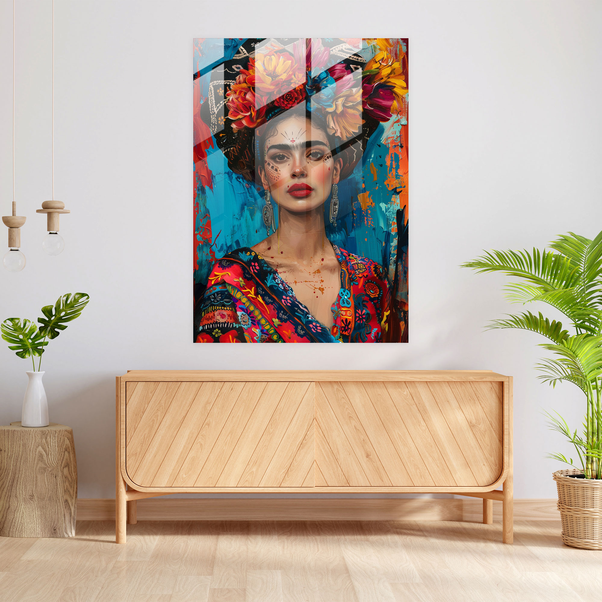 Frida Kahlo Tarzı Cam Sanat - Frida Kahlo'nun Eserleri Modern Sanat Cam Tablo