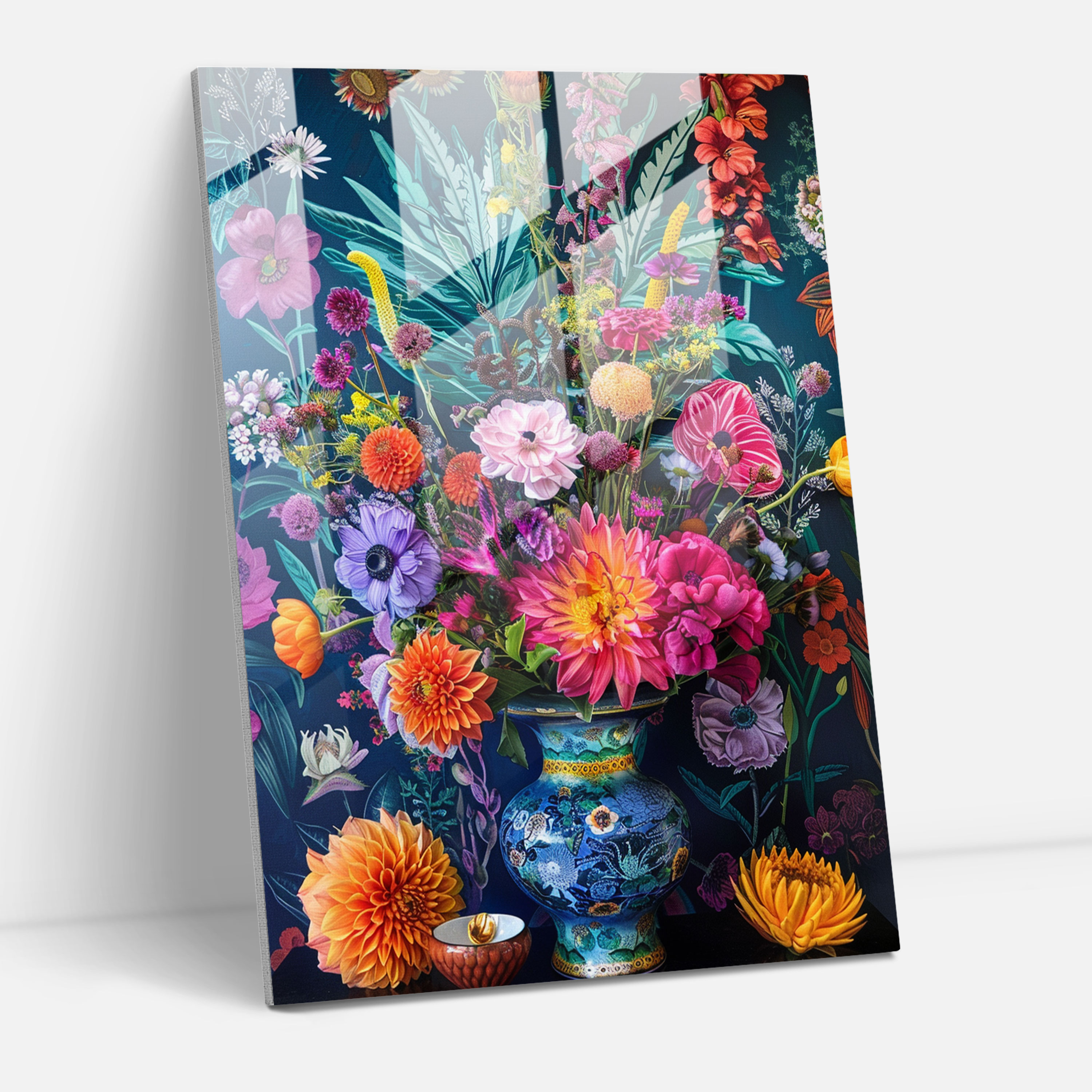 Modern Sanat Cam Tablo - Frida Kahlo Tarzı Eserler Modern Sanat
