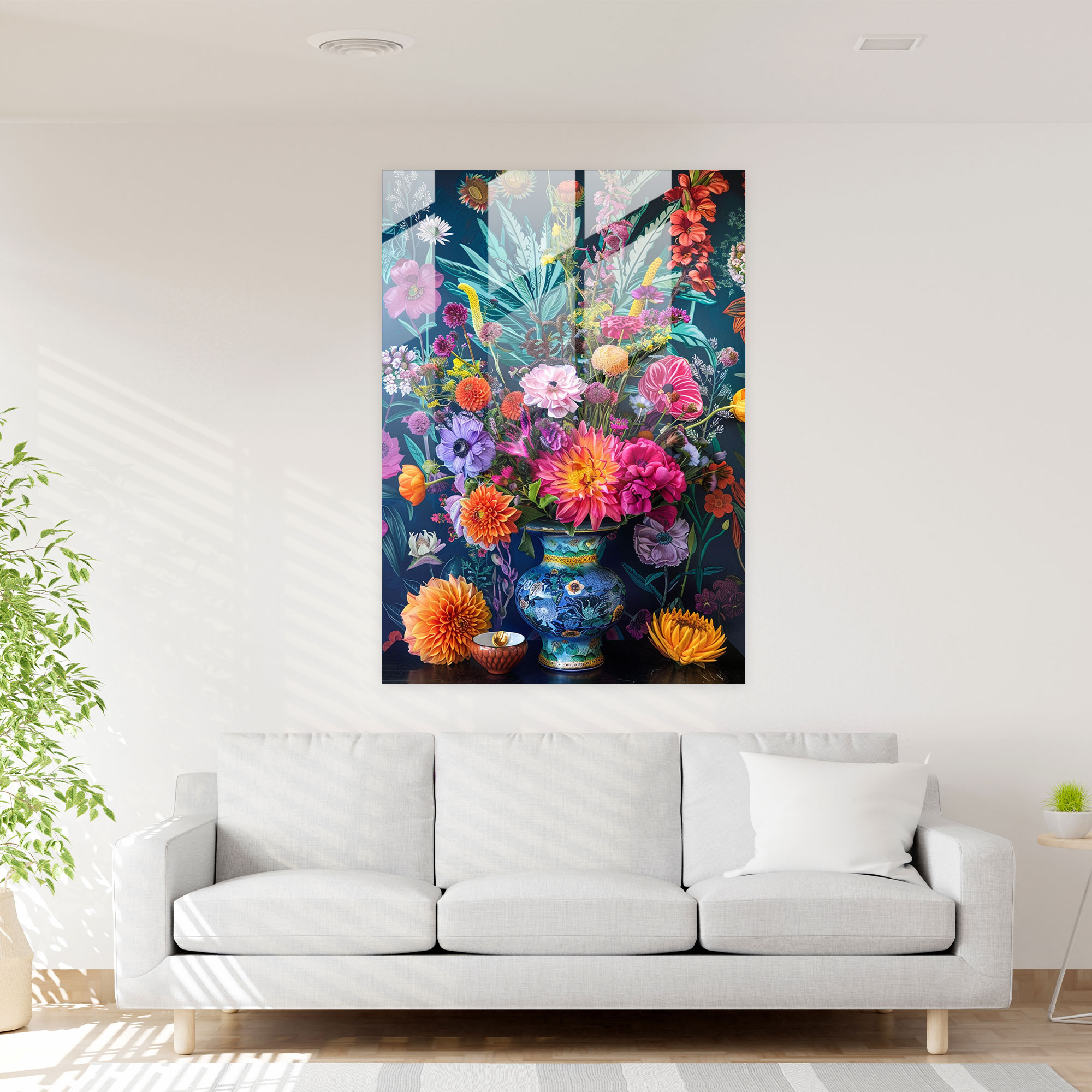 Modern Sanat Cam Tablo - Frida Kahlo Tarzı Eserler Modern Sanat