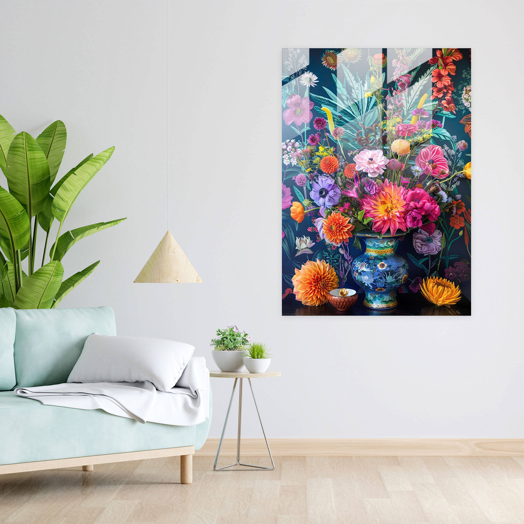 Modern Sanat Cam Tablo - Frida Kahlo Tarzı Eserler Modern Sanat