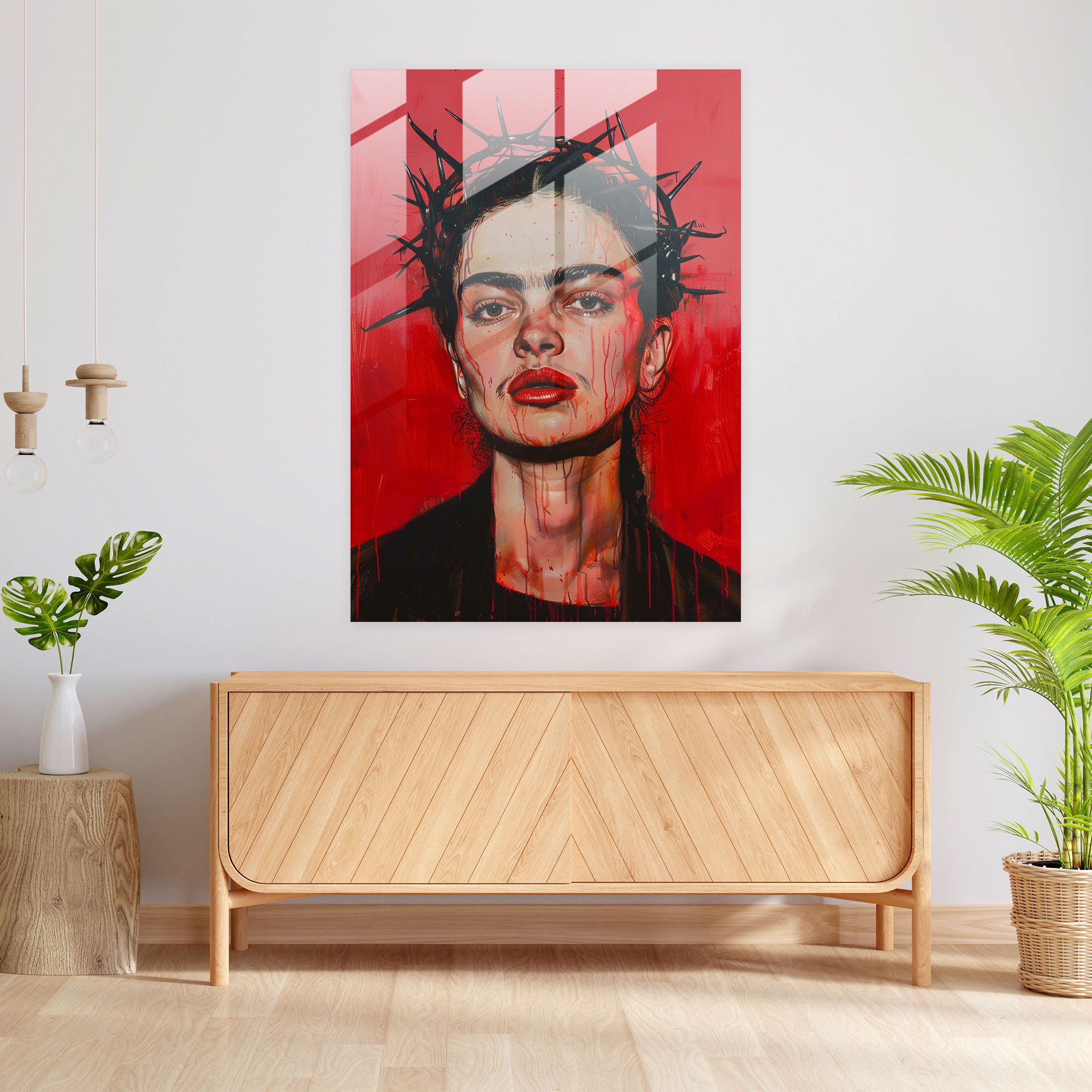 Frida Kahlo Tarzı Cam Ev Dekorasyonu - Frida Kahlo Eserleri Ev Dekorasyonu Cam Tablo Frida Kahlo Tarzı
