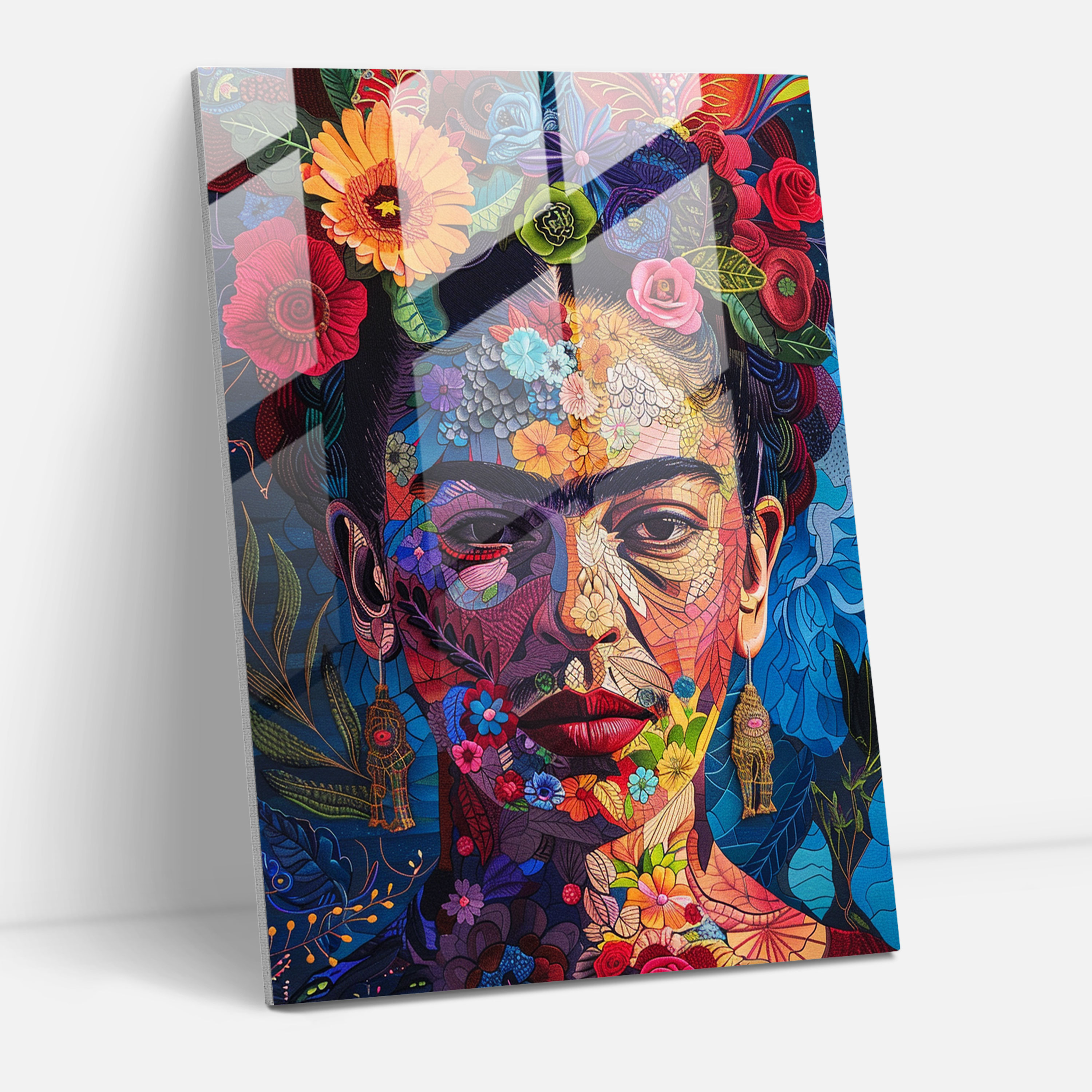 Frida Kahlo Tarzı Cam Duvar Sanatı - Frida Kahlo Eserleri Ev Dekorasyonu Modern Sanat