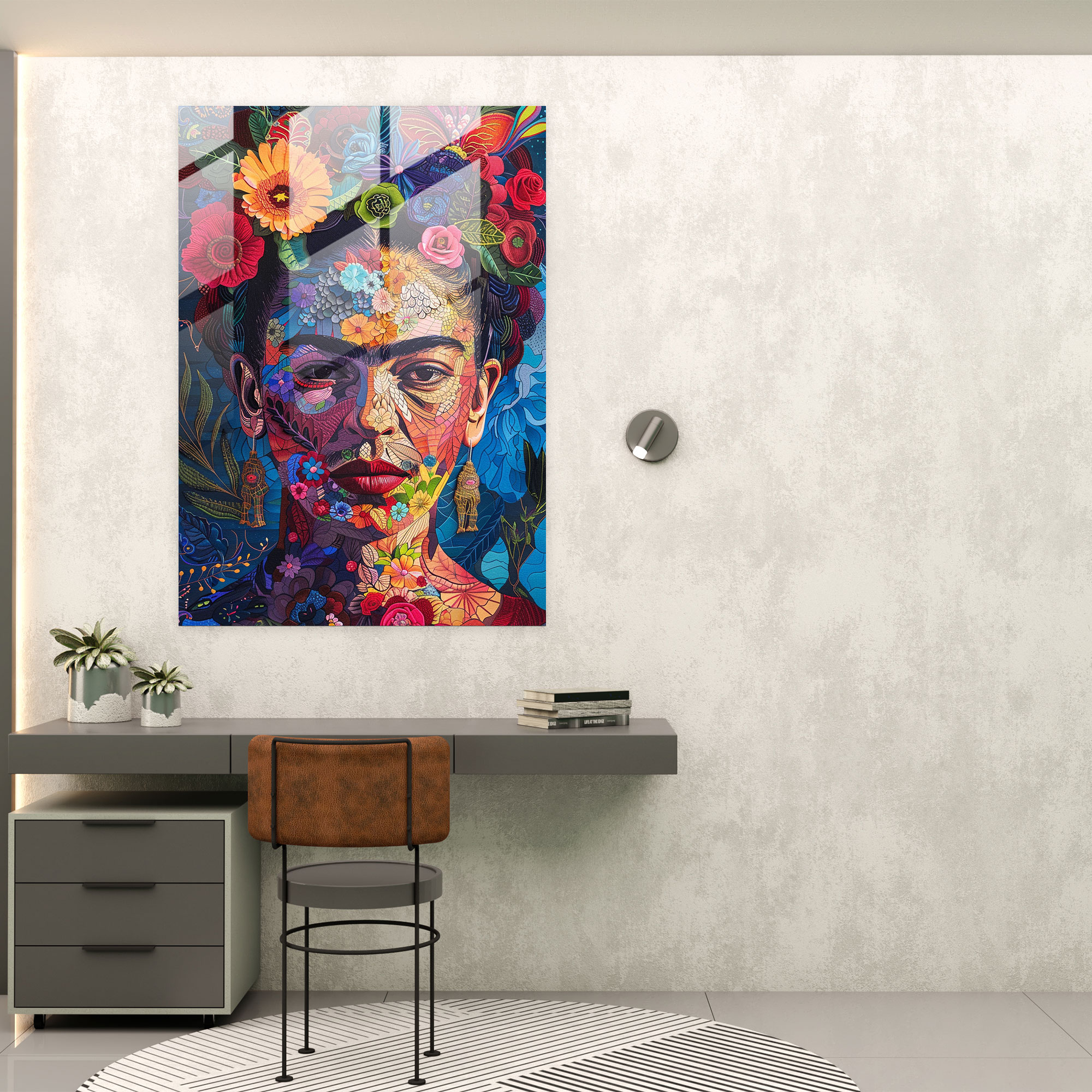 Frida Kahlo Tarzı Cam Duvar Sanatı - Frida Kahlo Eserleri Ev Dekorasyonu Modern Sanat