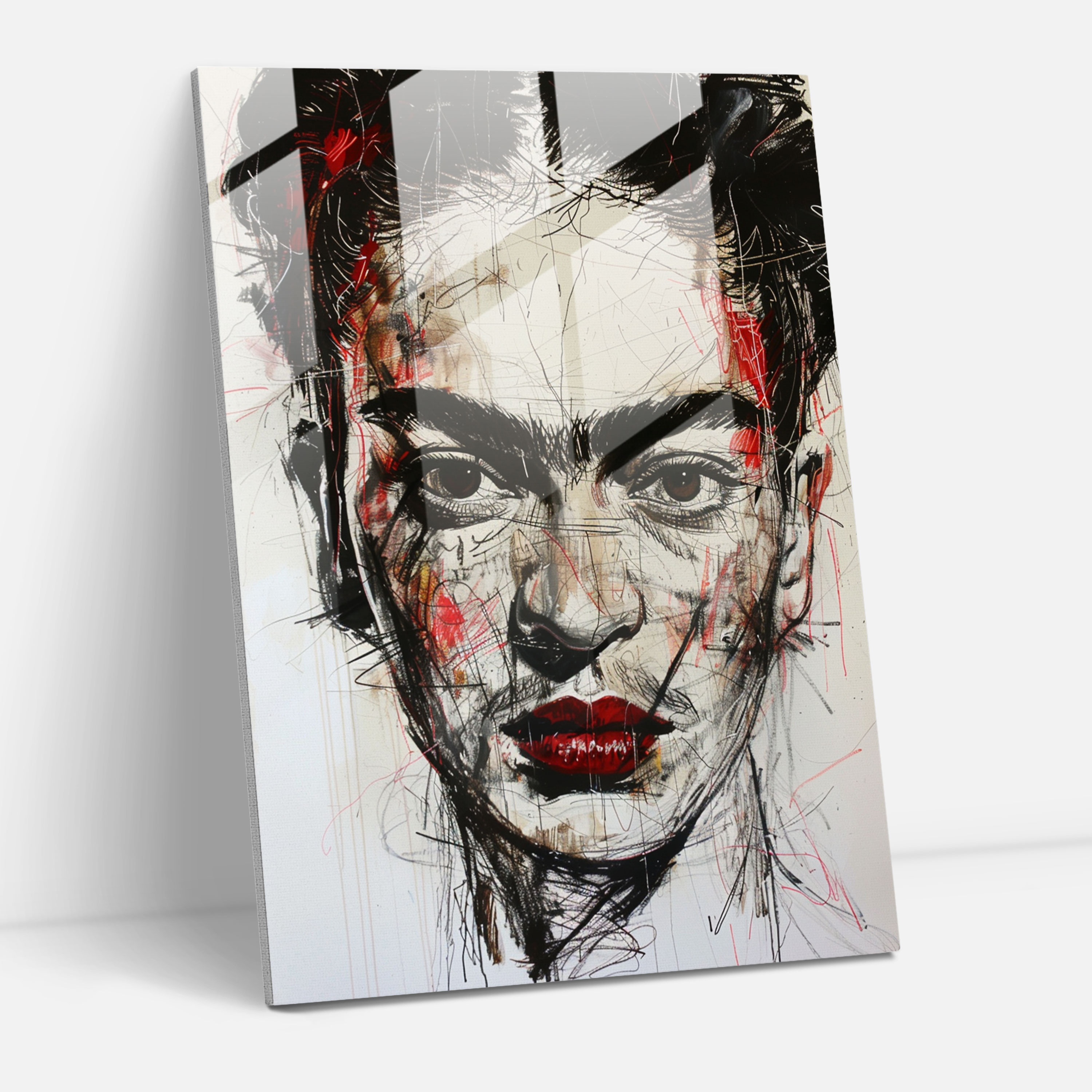 Frida Kahlo Tarzı Modern Sanat - Frida Kahlo Eserleri Cam Tablo Sanatı Cesur Özçekim Modern Sanat