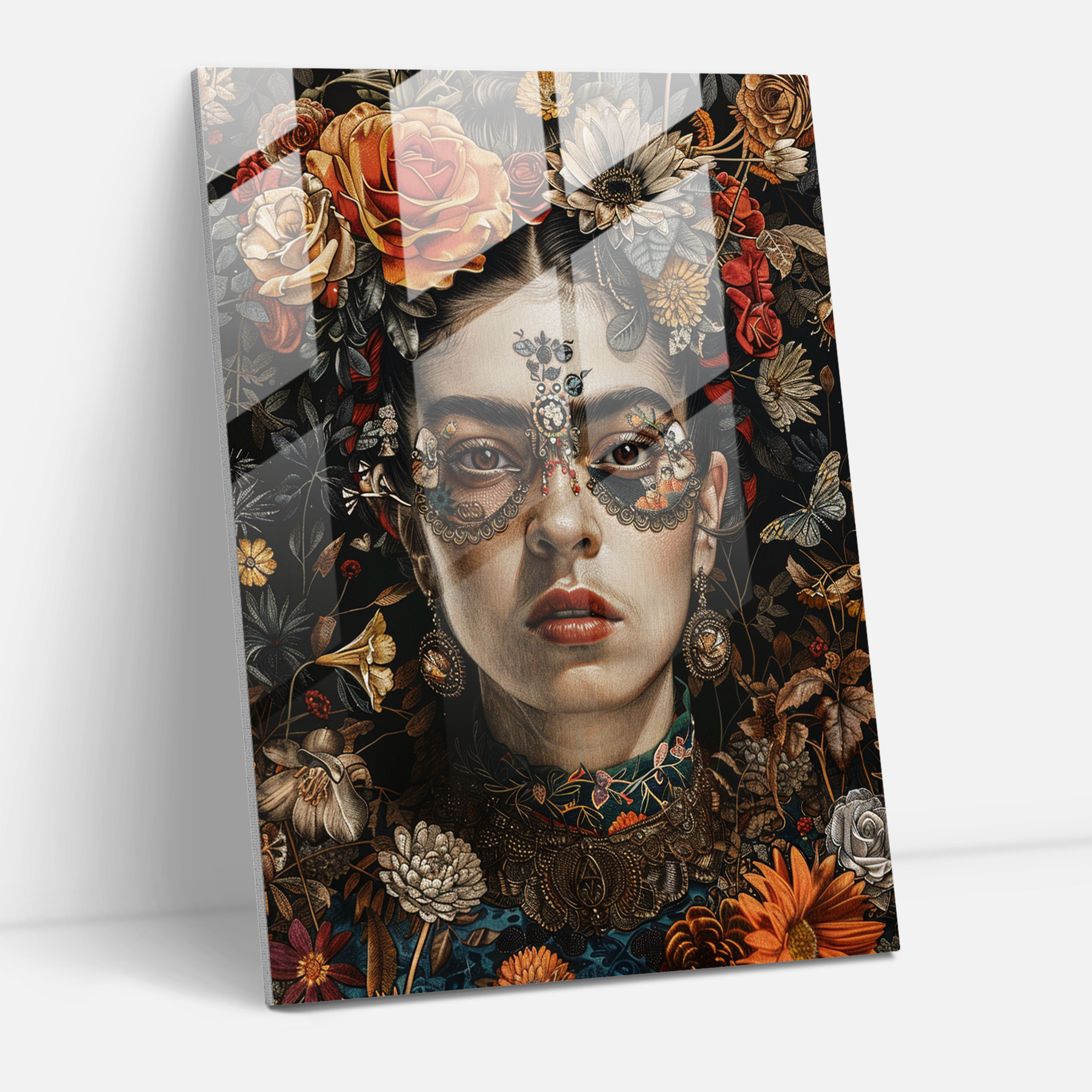 Frida Kahlo Stil Wanddekoration - Frida Kahlo Kunstwerke Wanddekoration Glasbild art