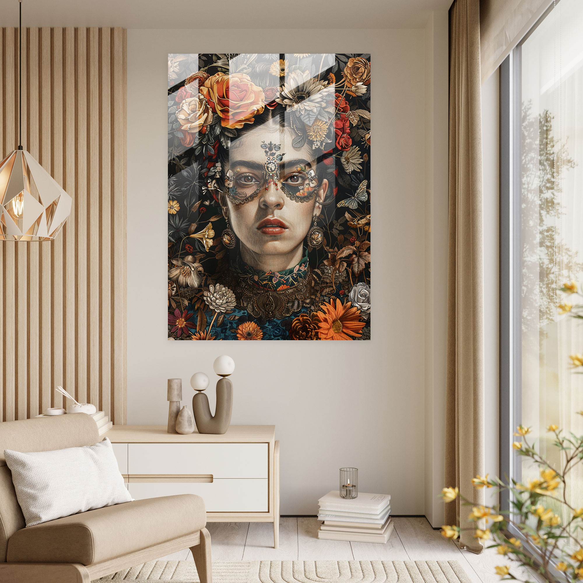 Frida Kahlo Stil Wanddekoration - Frida Kahlo Kunstwerke Wanddekoration Glasbild art