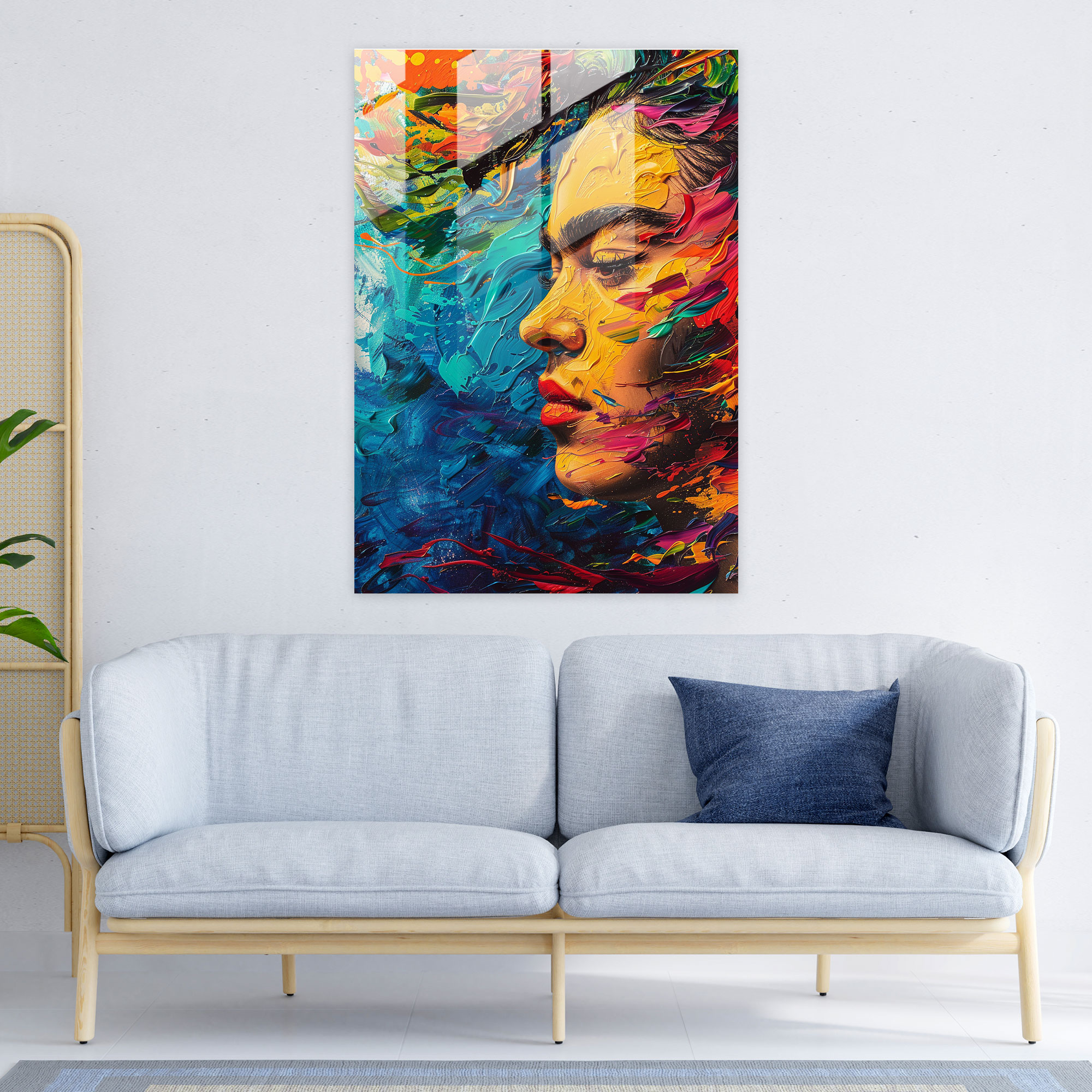 Frida Kahlo Tarzı Duvar Süsleme - Modern Sanat Kanvas Tablo - Güçlü Bakış