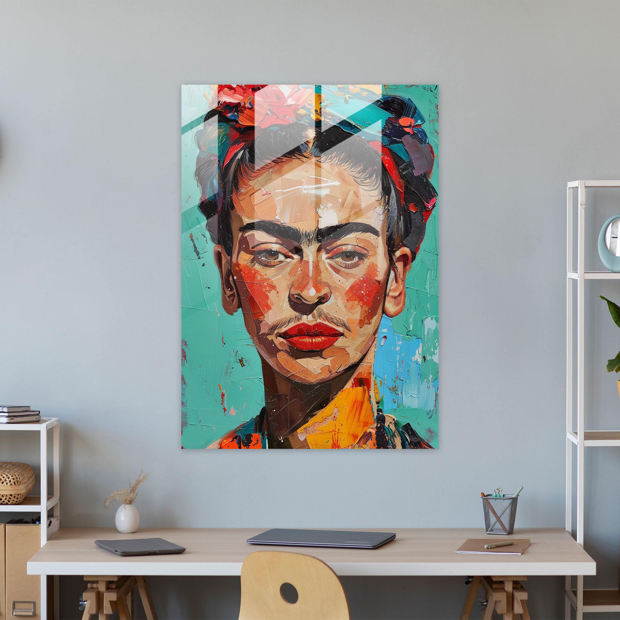 Wanddekoration im Stil von Frida Kahlo - Frida Kahlo Kunstwerke Wanddekoration moderne Kunst Glasbild