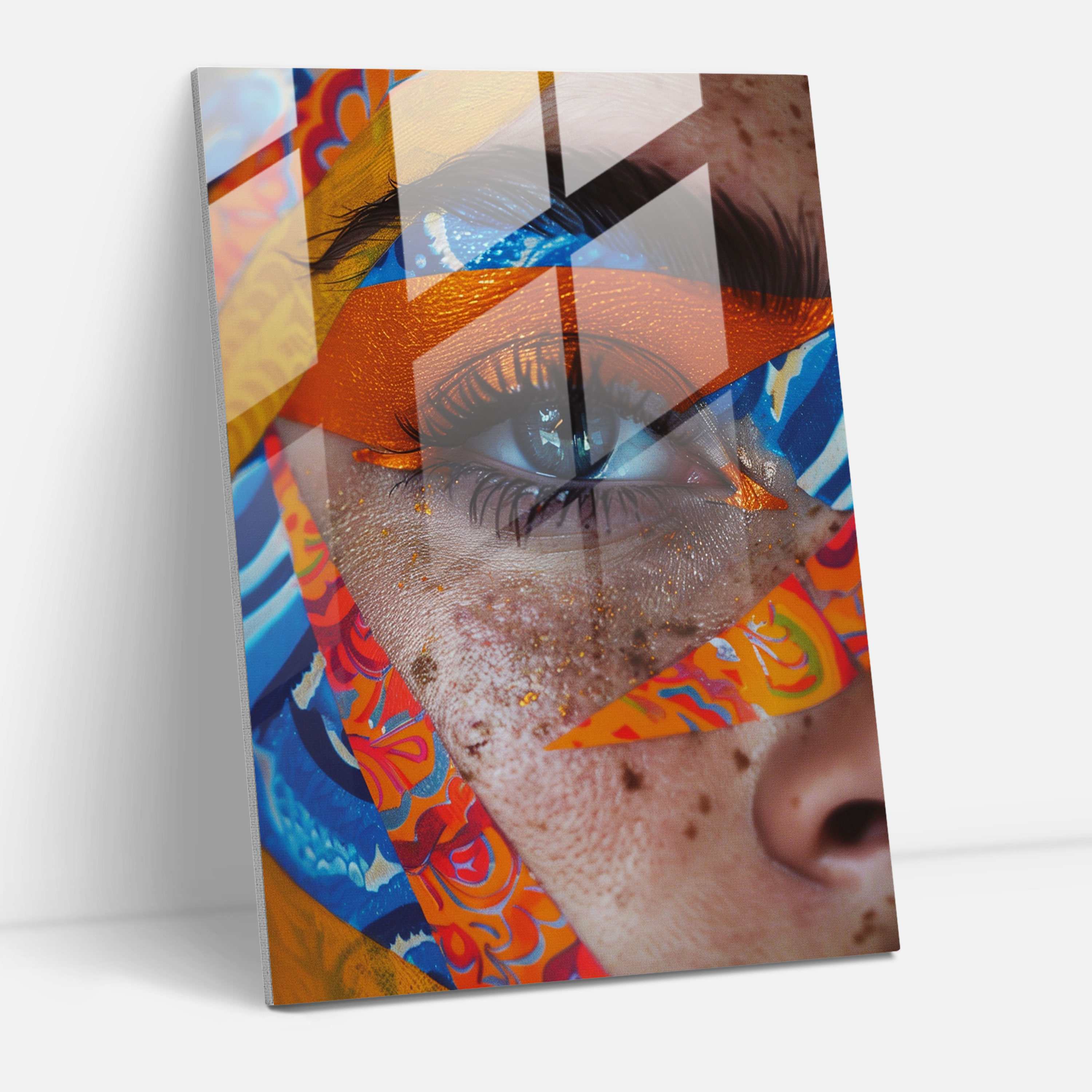 Frida Kahlo Style Glasbild - Frida Kahlo Eserleri Home Decoration Lebendige Muster