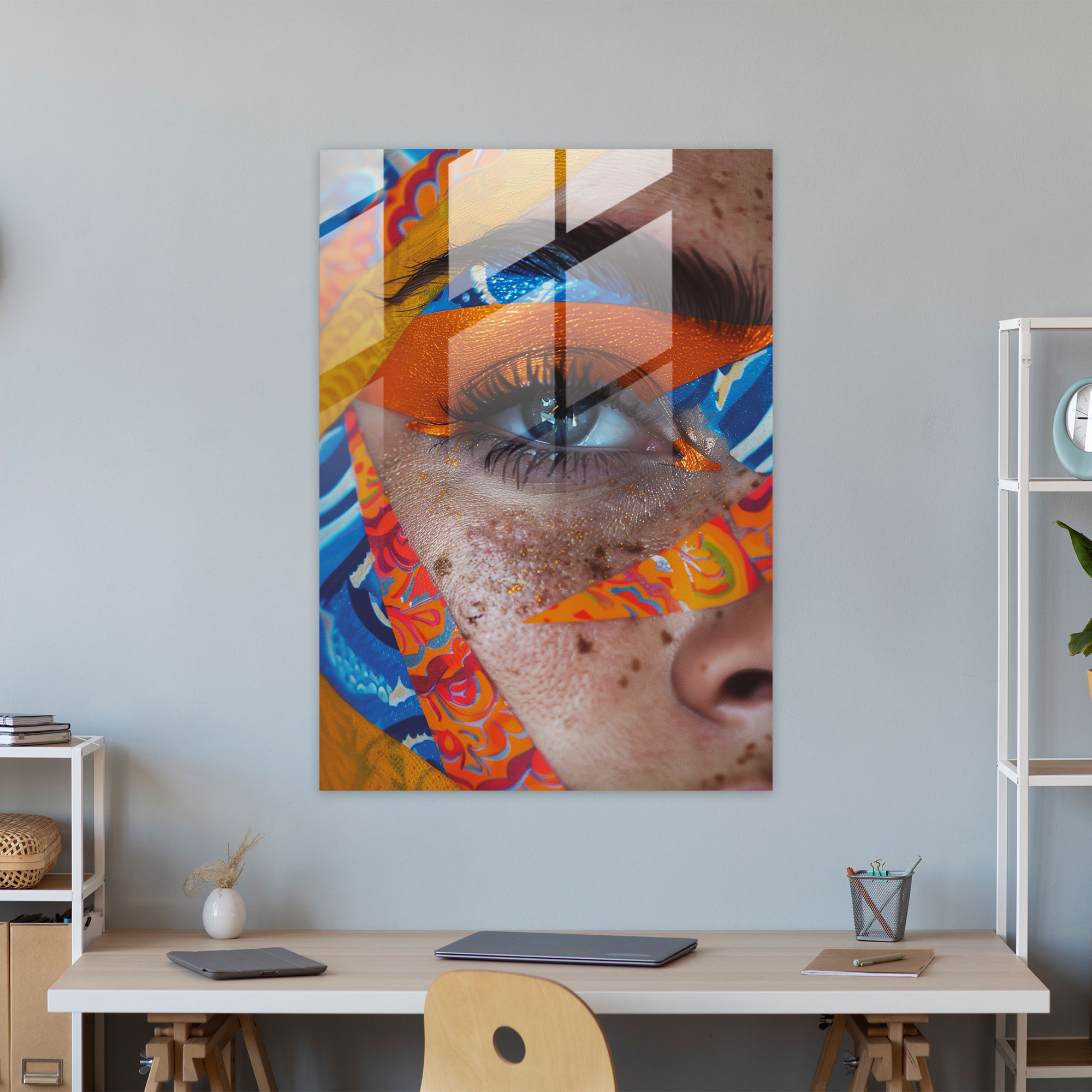 Frida Kahlo Style Glasbild - Frida Kahlo Eserleri Home Decoration Lebendige Muster