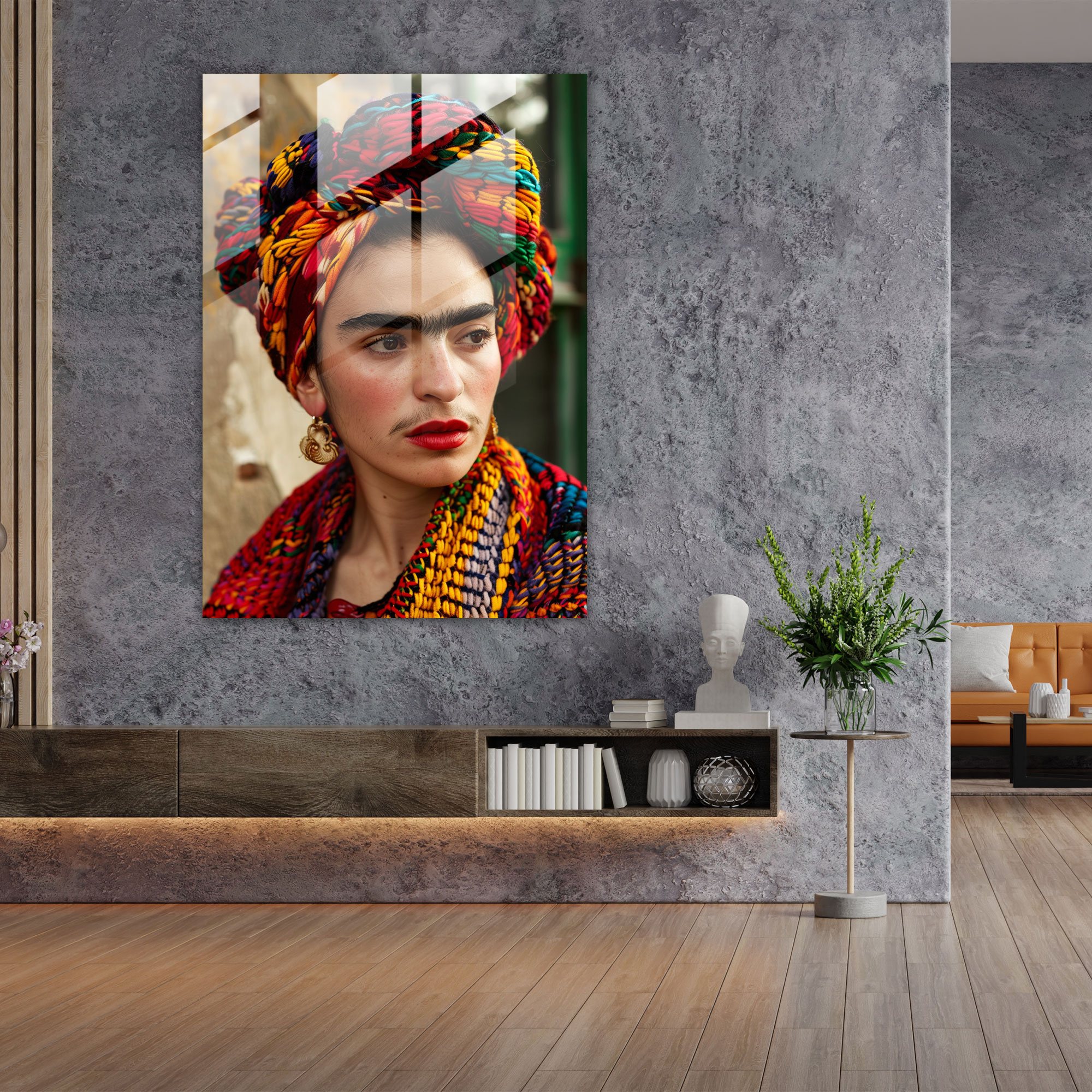 Frida Kahlo Stil Wanddekoration - Leinwandbild Glasbild Moderne Kunst