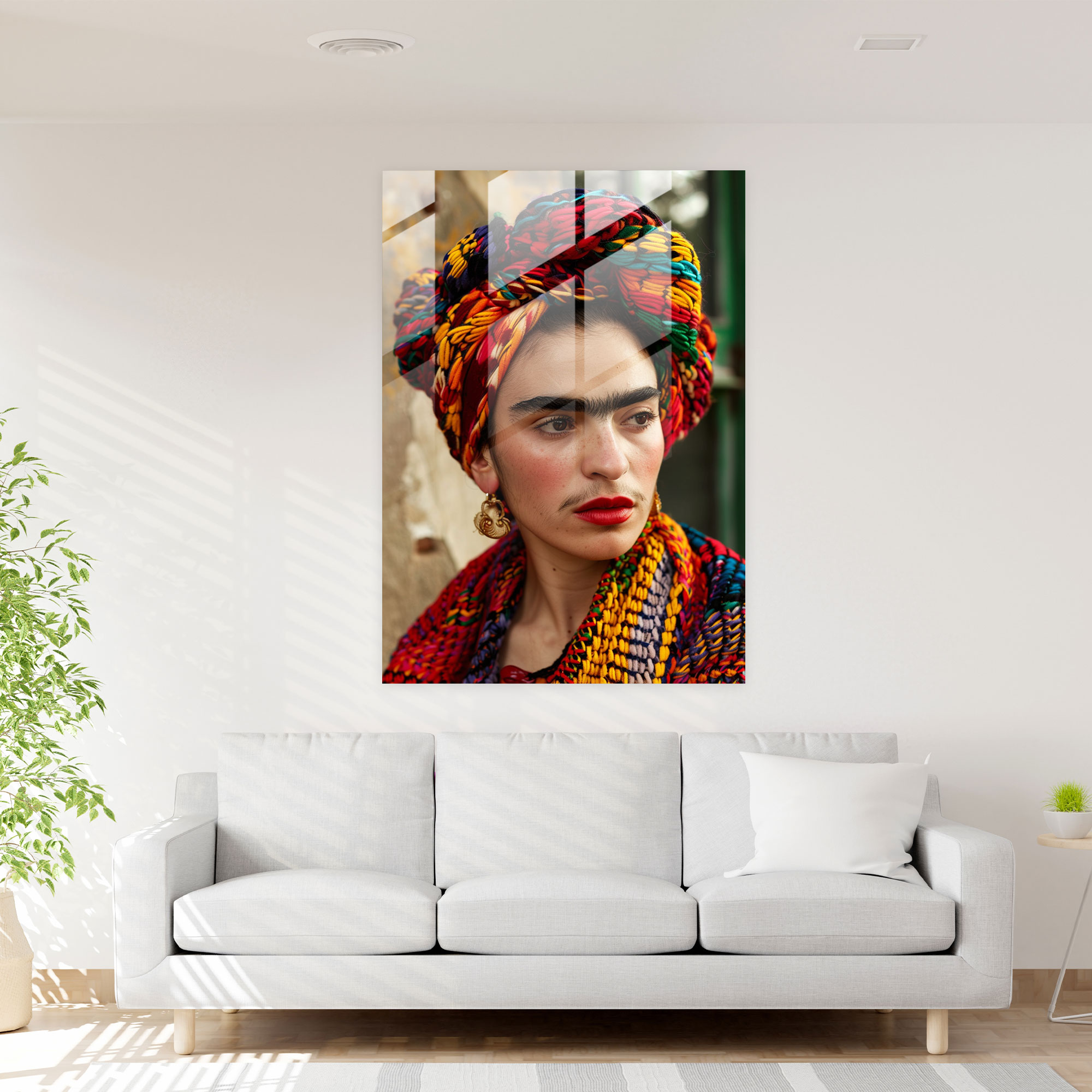 Frida Kahlo Stil Wanddekoration - Leinwandbild Glasbild Moderne Kunst