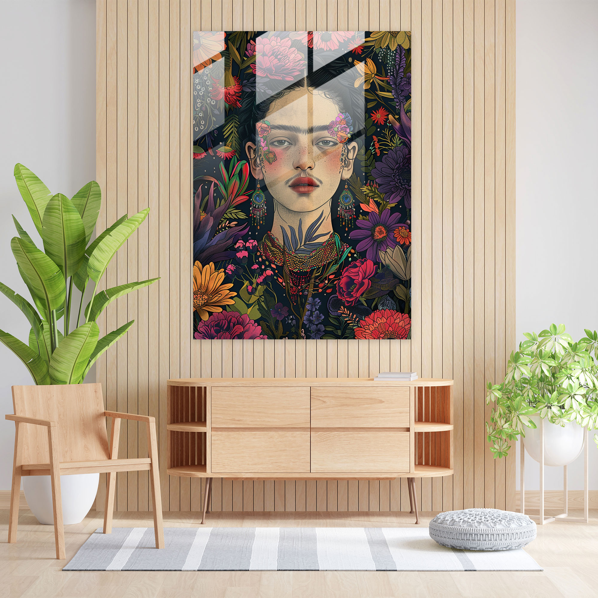 Frida Kahlo Tarzı Cam Duvar Sanatı - Frida Kahlo Eserleri Cam Sanatı Frida Kahlo Tarzı Duvar Sanatı