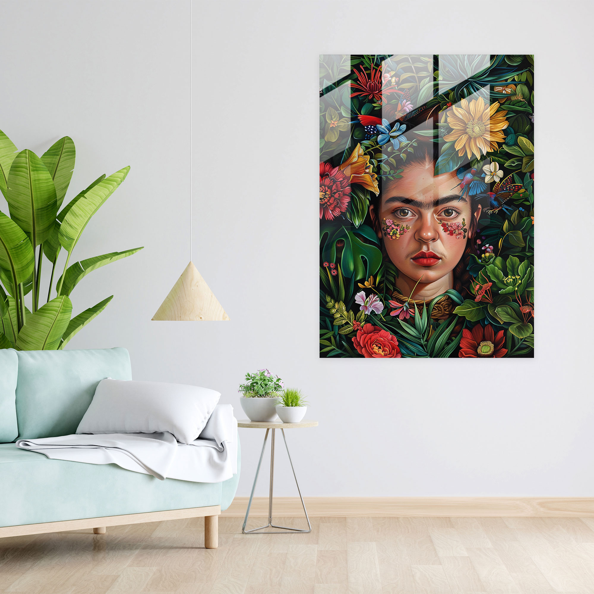 Frida Kahlo Stil Wanddekoration - Leinwandbild Glasbild Moderne Kunst