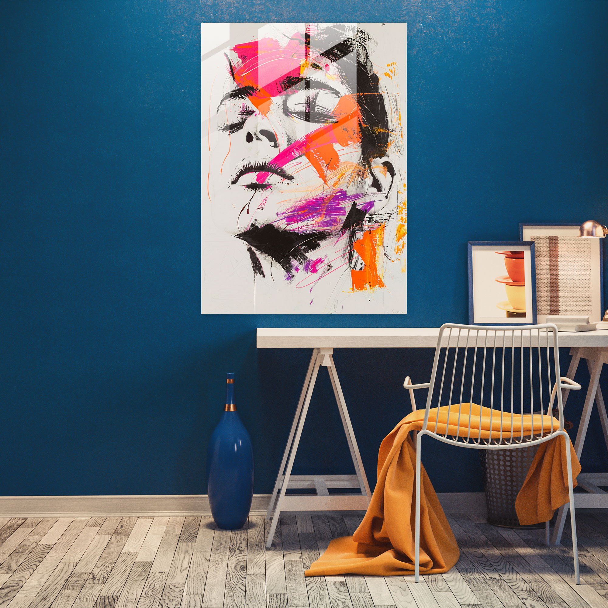 Frida Kahlo Stil Wanddekoration - Leinwandbild Glasbild Modern Art