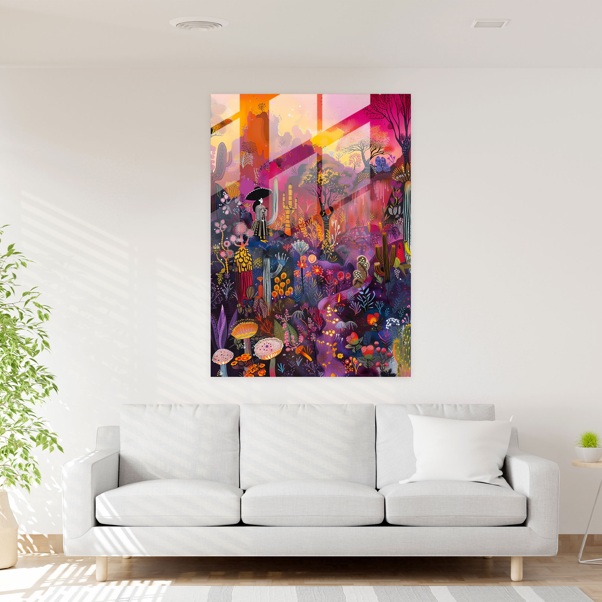 Moderne Kunst im Stil von Frida Kahlo - Frida Kahlo Werke Glasbild Wanddekoration
