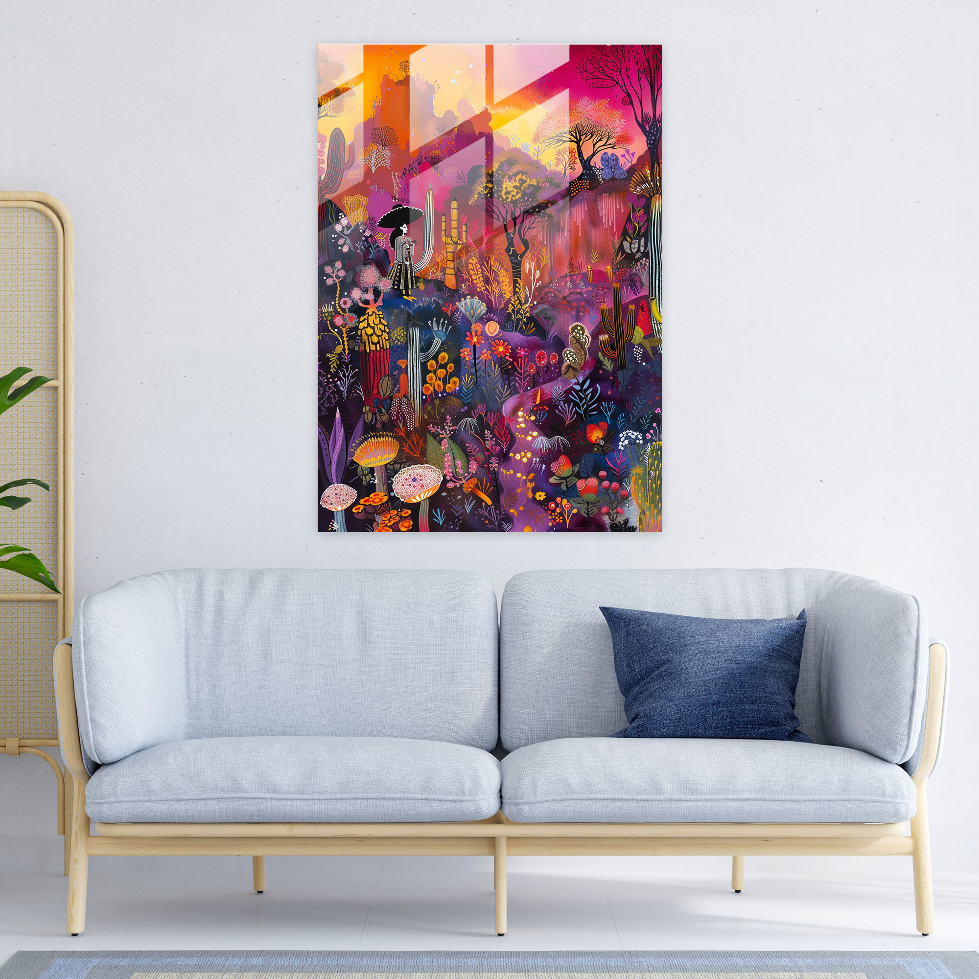 Moderne Kunst im Stil von Frida Kahlo - Frida Kahlo Werke Glasbild Wanddekoration