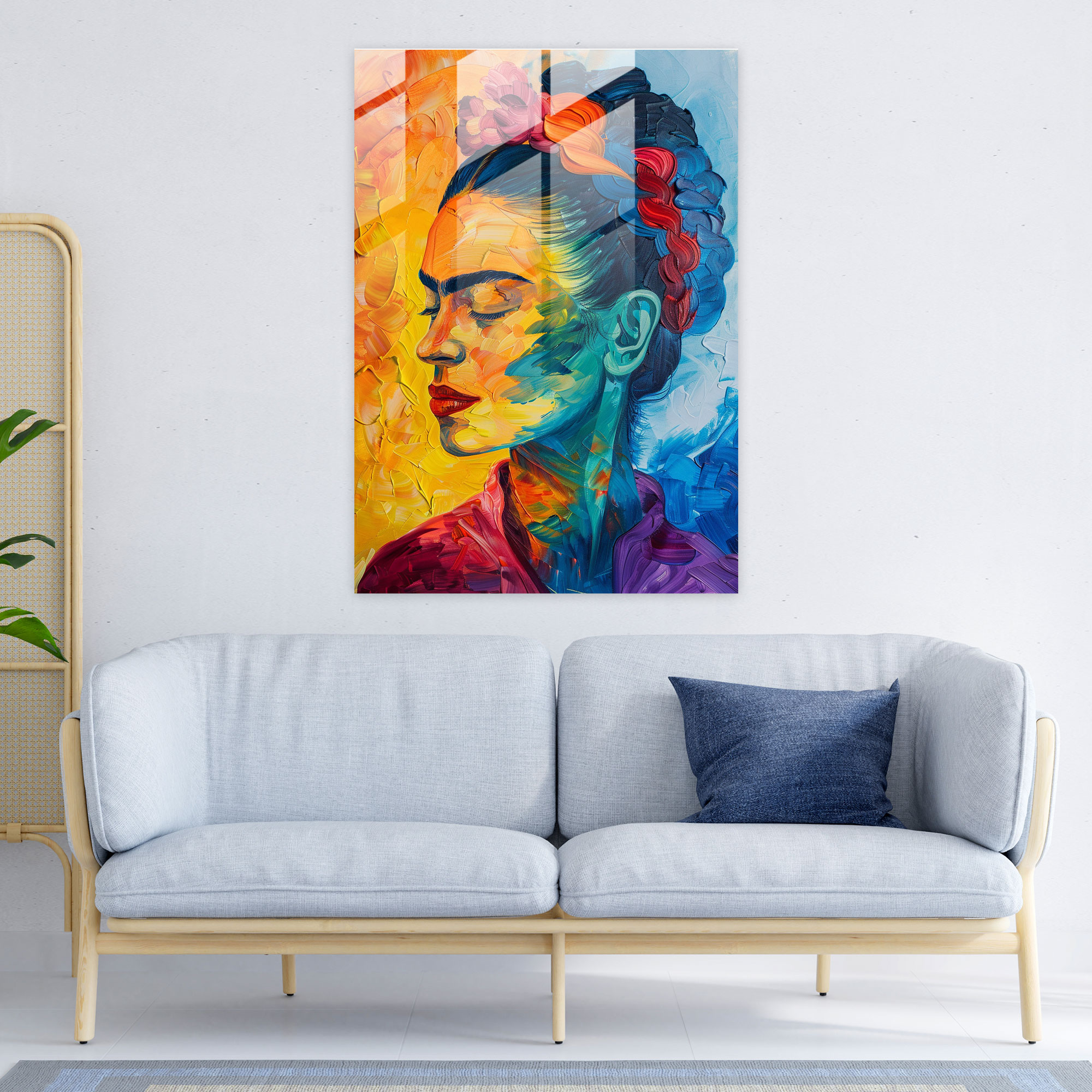 Frida Kahlo Tarzı Cam Duvar Sanatı - Frida Kahlo Eserleri Cam Sanatı Ev Dekorasyonu Duvar Dekorasyonu