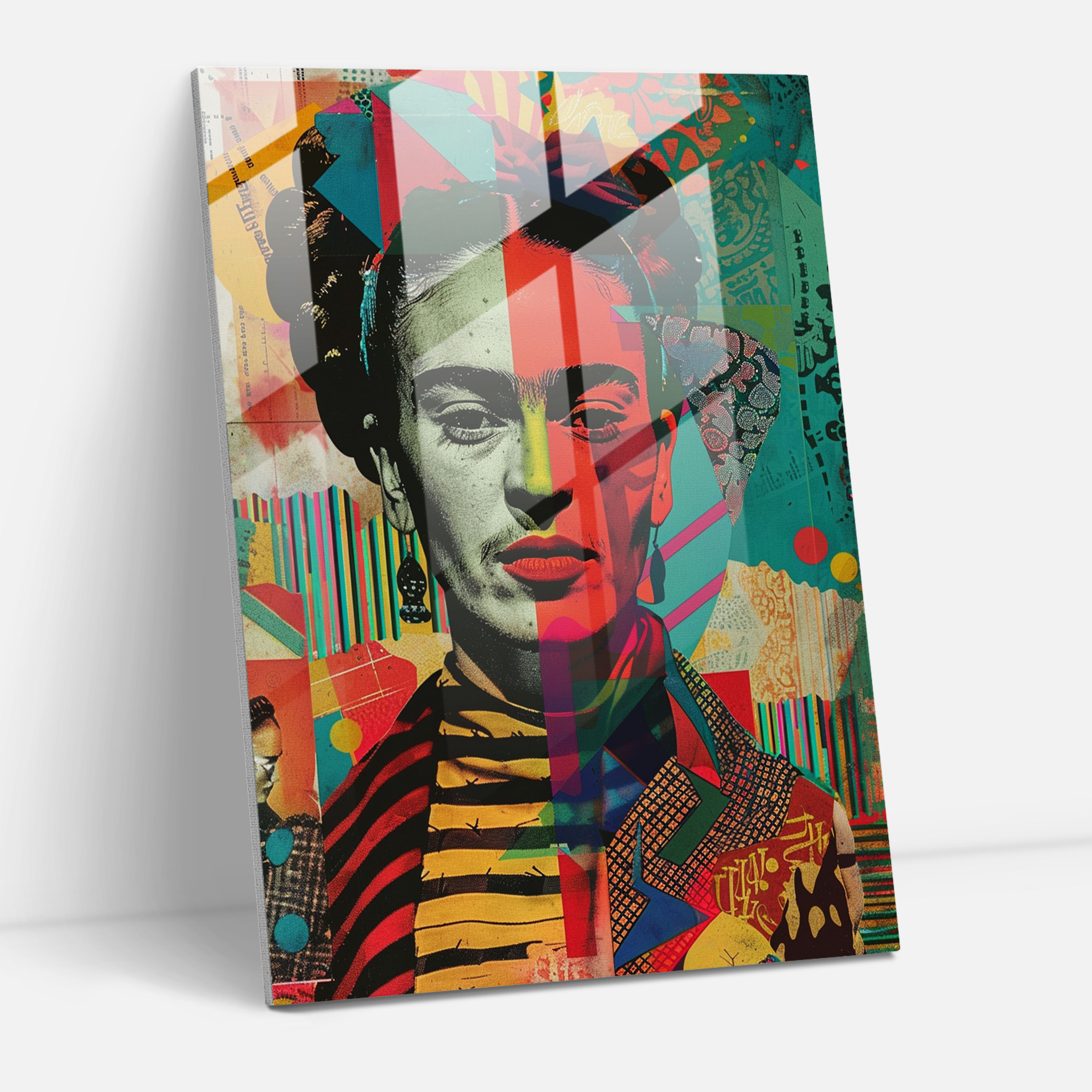 Frida Kahlo Stili Cam Sanatı - Frida Kahlo Eserleri Sürrealist Öz Portre Duvar Dekorasyonu Ev Dekorasyonu