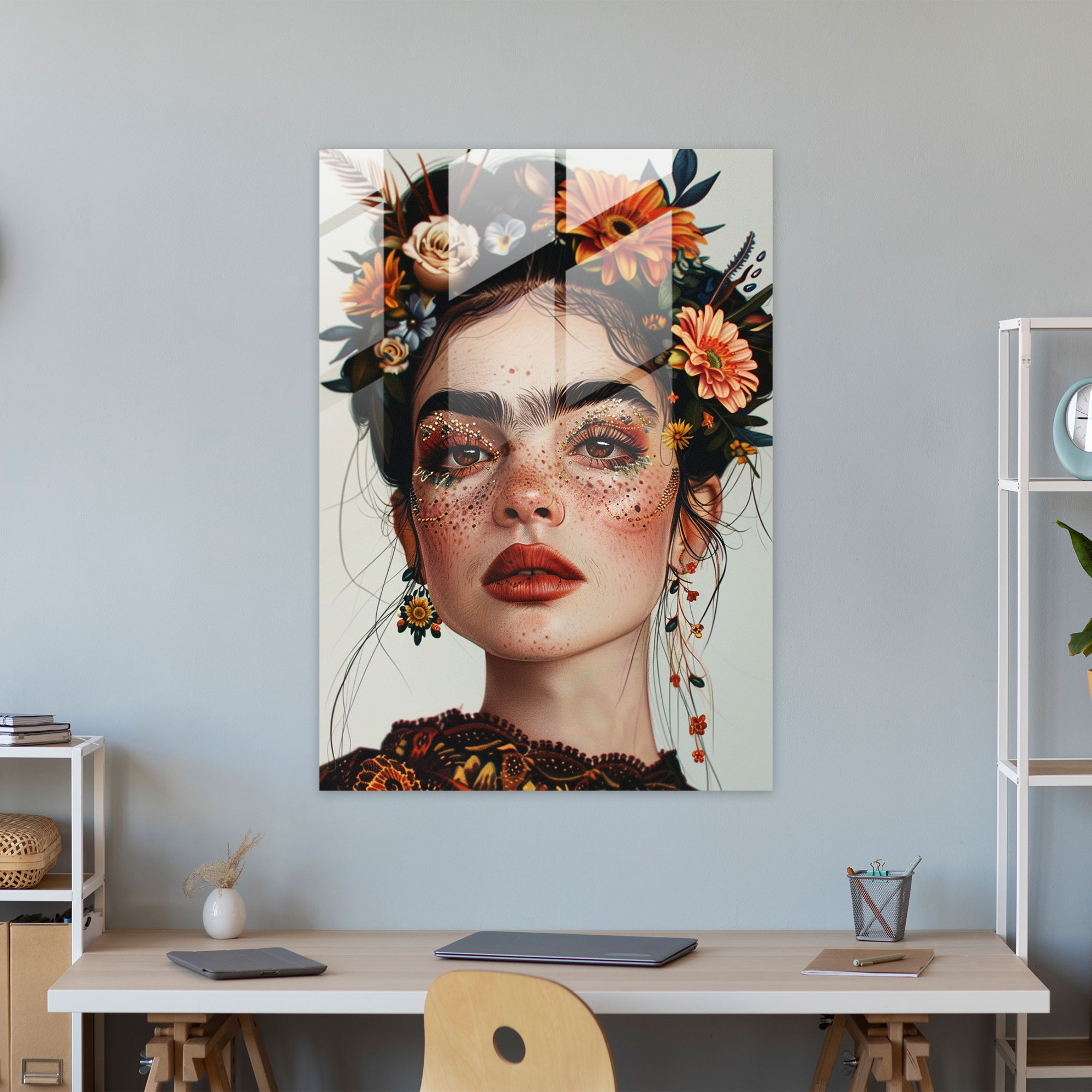 Frida Kahlo Stil Wohnkultur - Frida Kahlo Werke Glasbild Frida Kahlo Stil Glasdruck