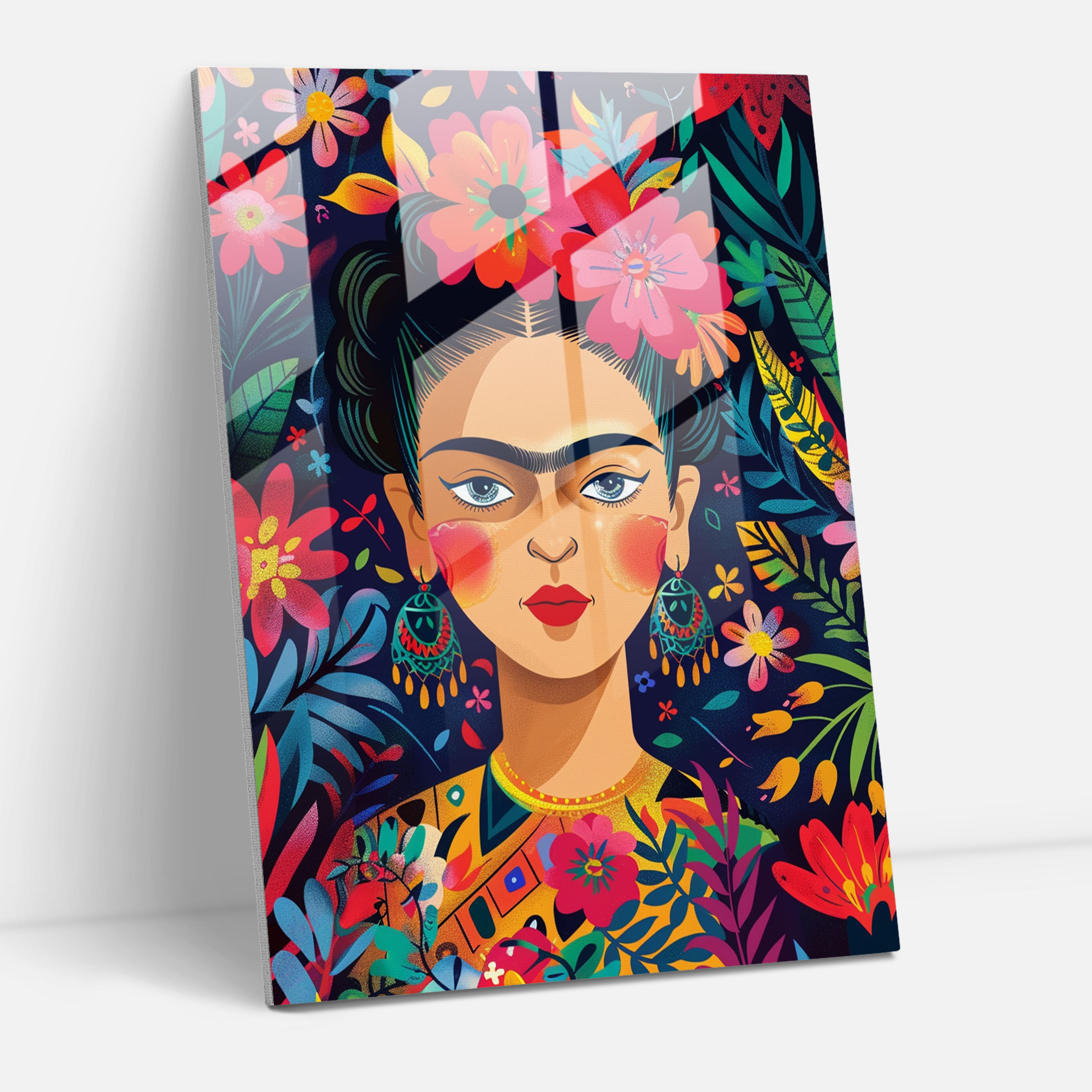 Frida Kahlo Stil Wanddekoration - Leinwandbild Glasbild Wohnkultur