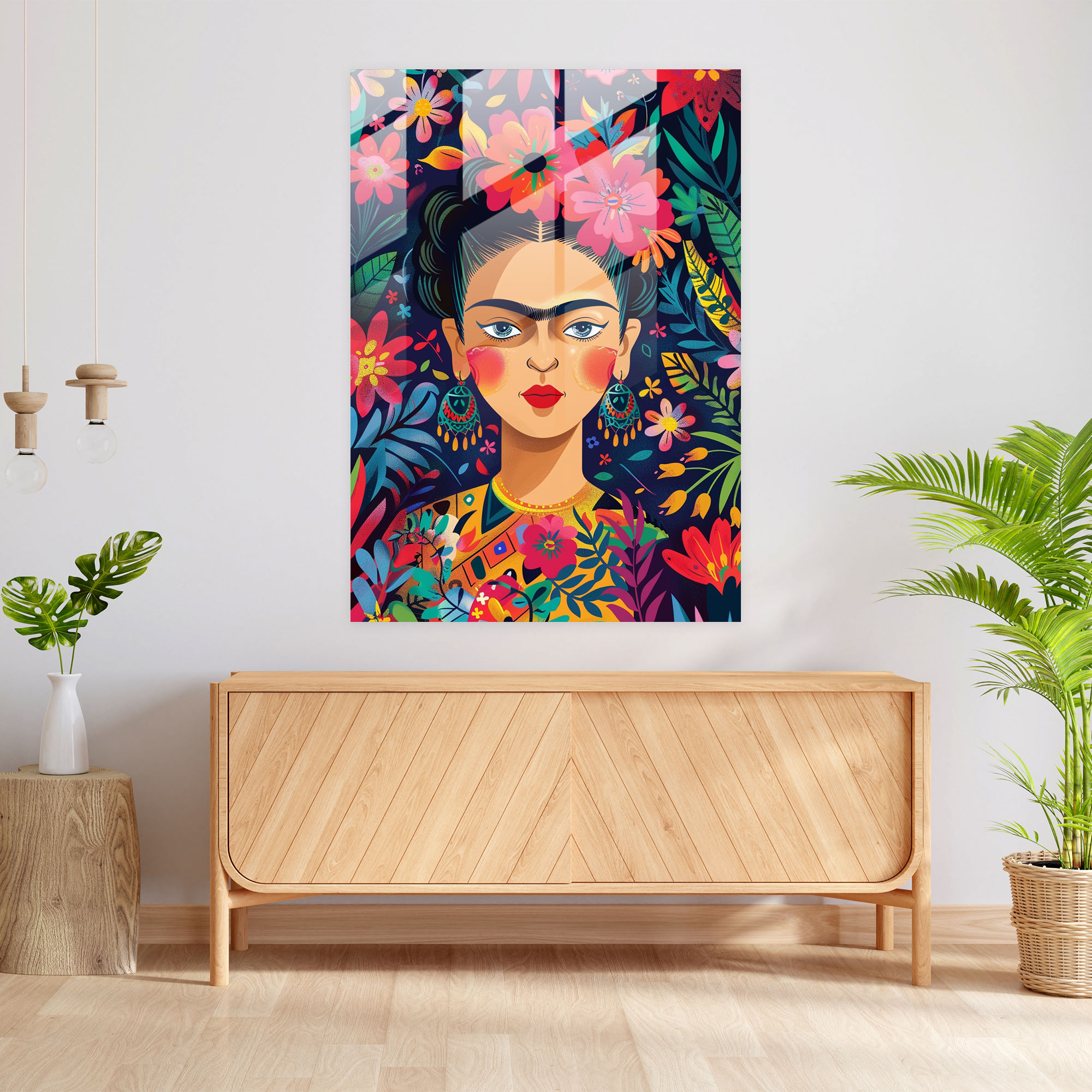 Frida Kahlo Stil Wanddekoration - Leinwandbild Glasbild Wohnkultur