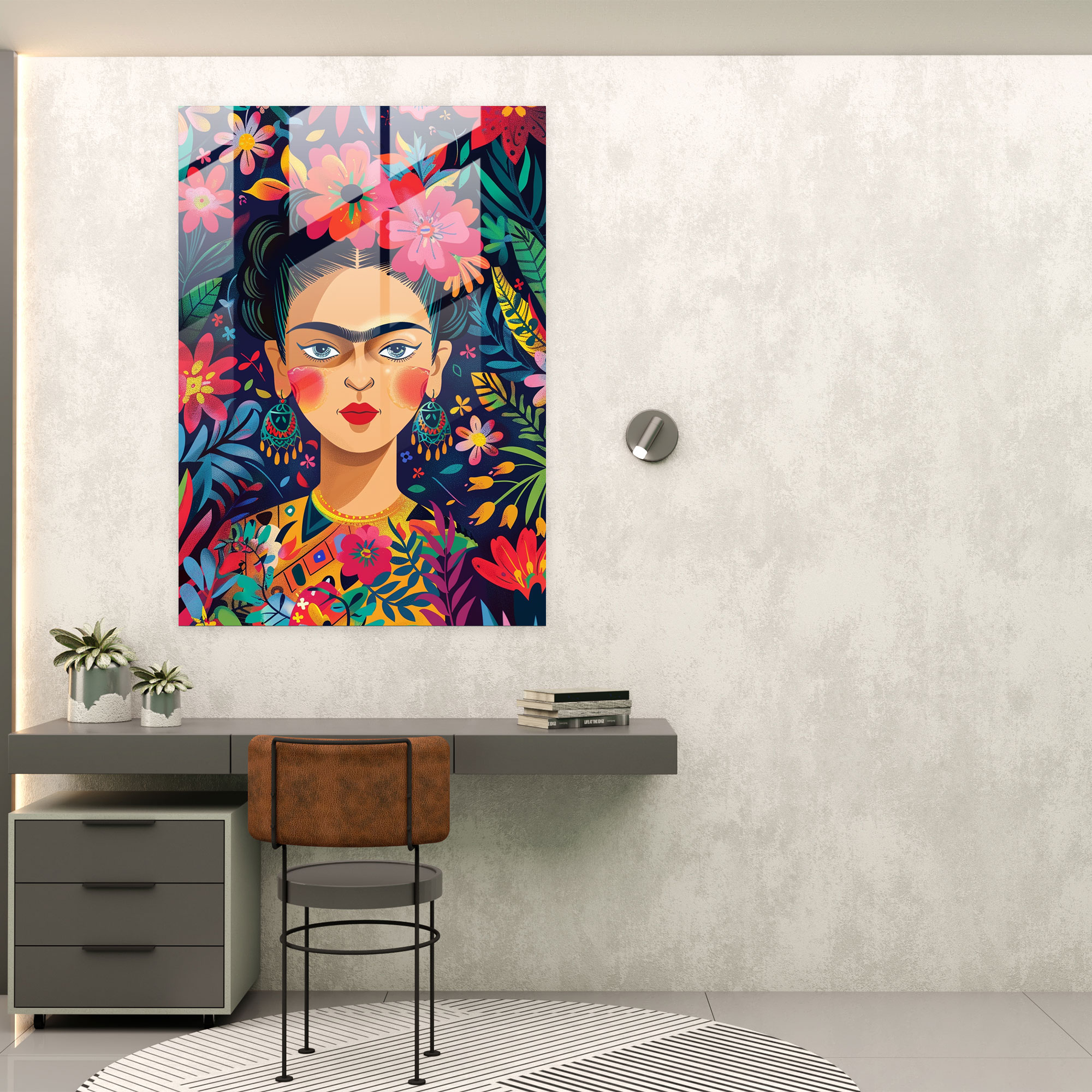 Frida Kahlo Stil Wanddekoration - Leinwandbild Glasbild Wohnkultur