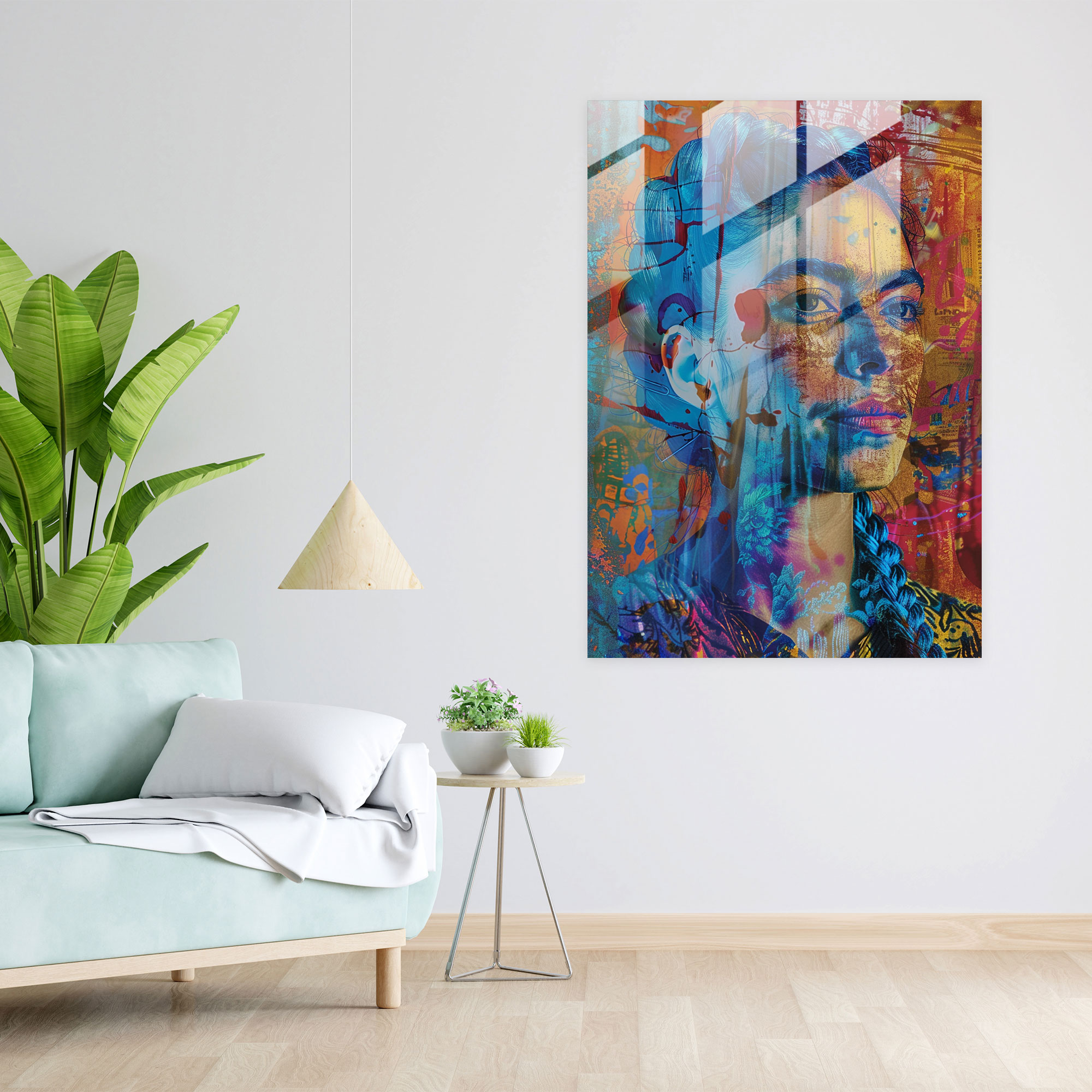 Frida Kahlo Tarzı Cam Sanatı - Frida Kahlo Eserleri Modern Sanat Ev Dekorasyonu Cam Tablo