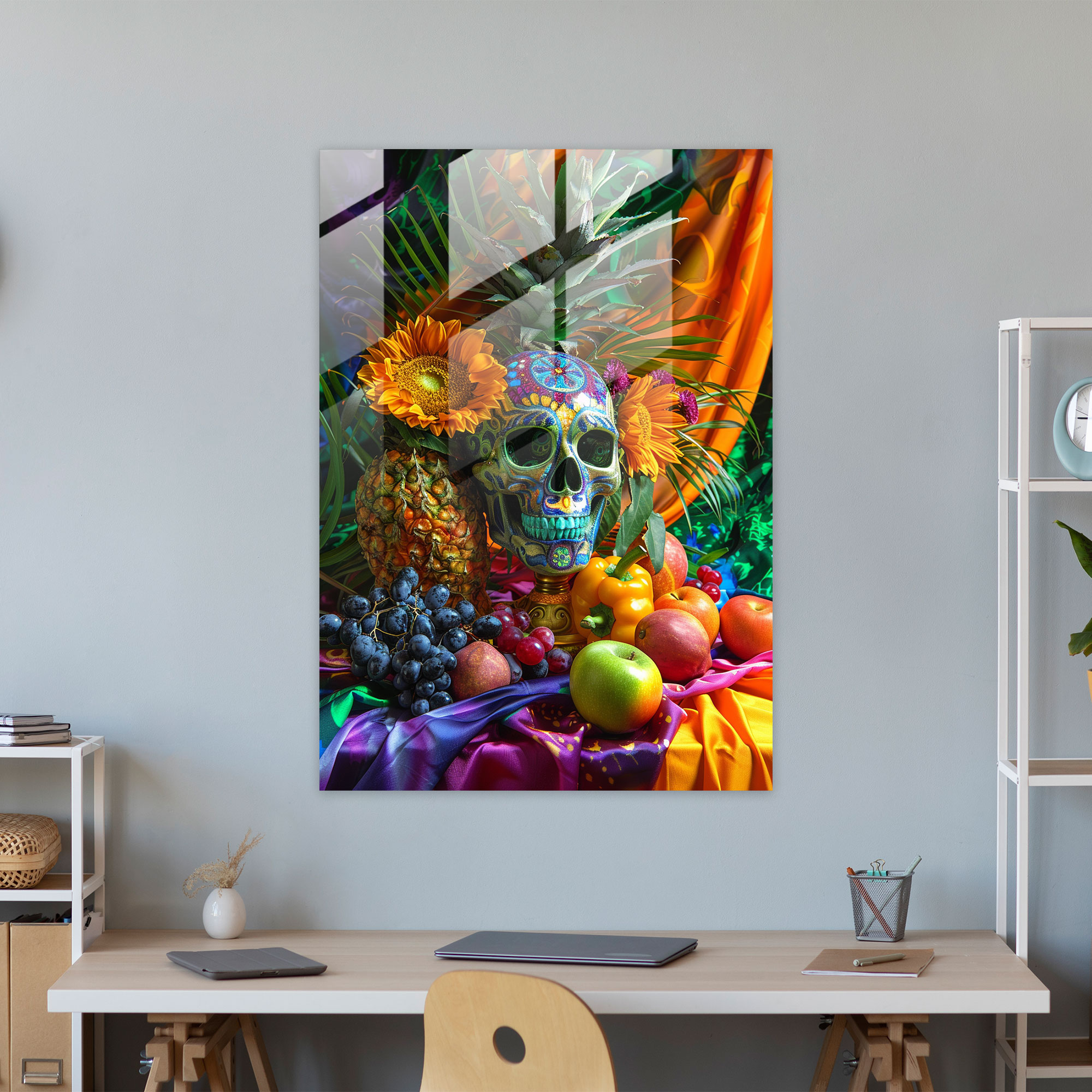 Frida Kahlo Tarzı Cam Tablo - Frida Kahlo Eserleri Cam Tablo Ev Dekorasyonu Duvar Dekorasyonu