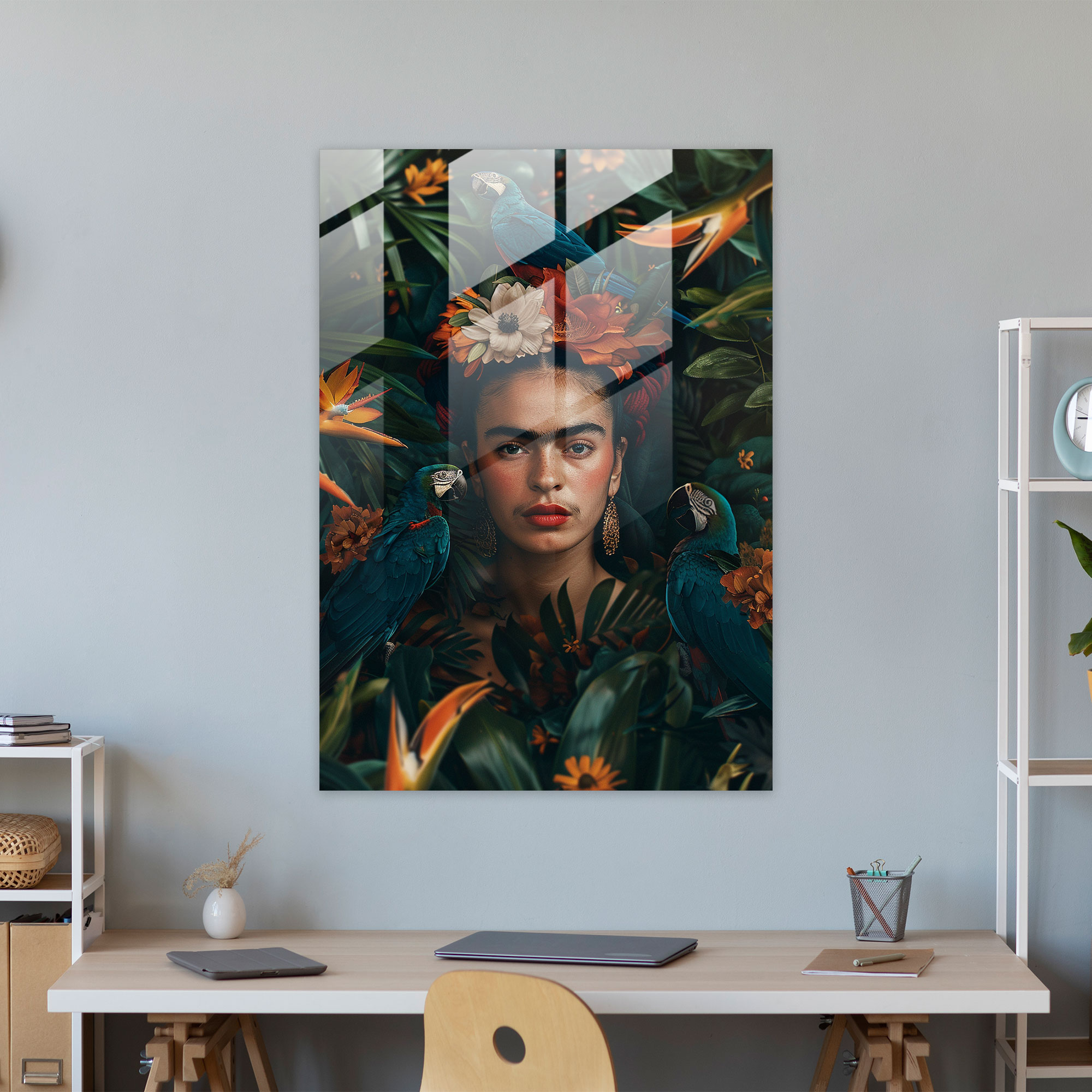 Frida Kahlo Tarzı Cam Duvar Sanatı - Frida Kahlo Eserleri Modern Sanat Cam Sanatı Duvar Dekorasyonu