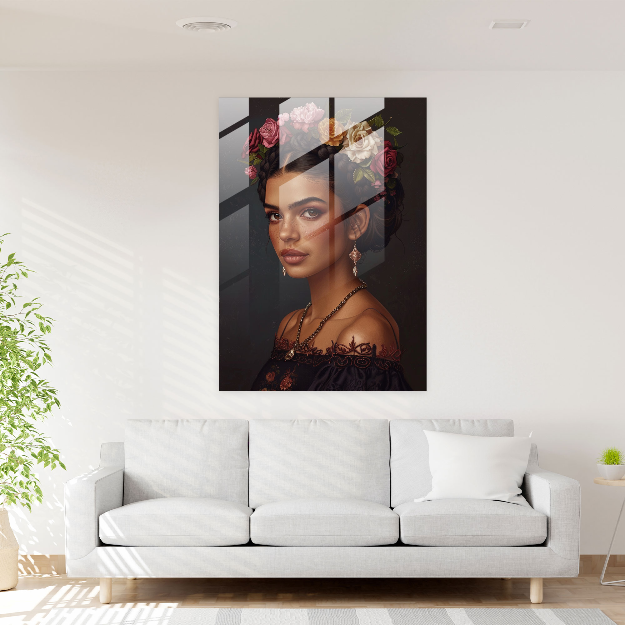 Frida Kahlo Tarzı Cam Tablo - Frida Kahlo Eserleri Modern Sanat Cam Tablo Frida Kahlo Tarzı