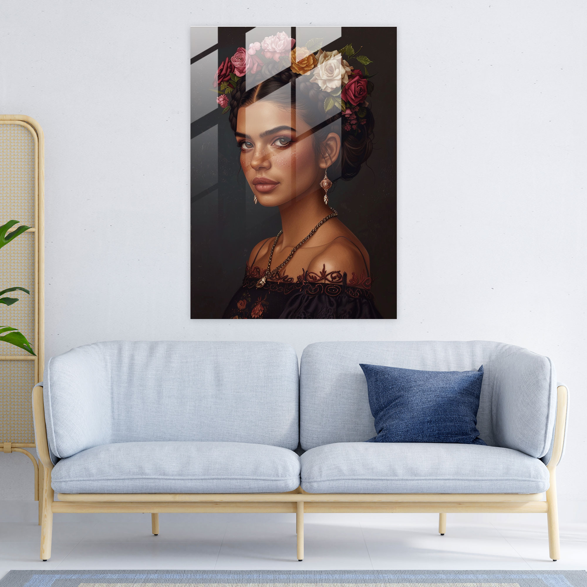 Frida Kahlo Tarzı Cam Tablo - Frida Kahlo Eserleri Modern Sanat Cam Tablo Frida Kahlo Tarzı