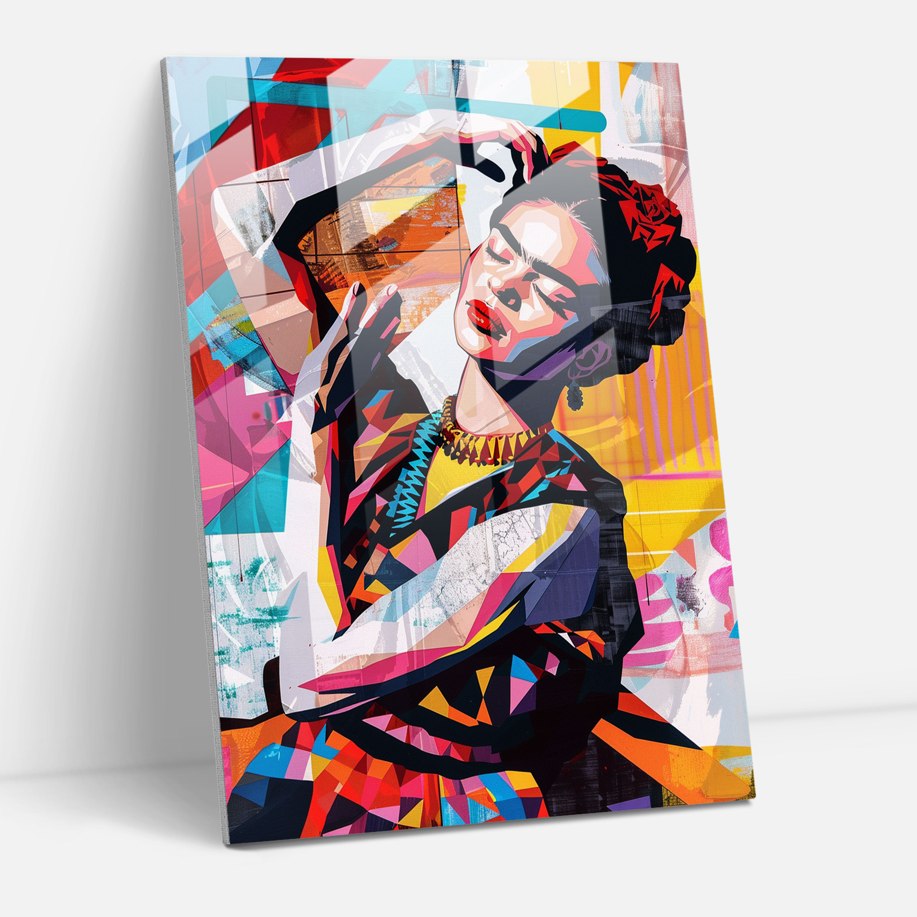 Frida Kahlo Stil Wanddekoration - Leinwandbild Glasbild Moderne Kunst