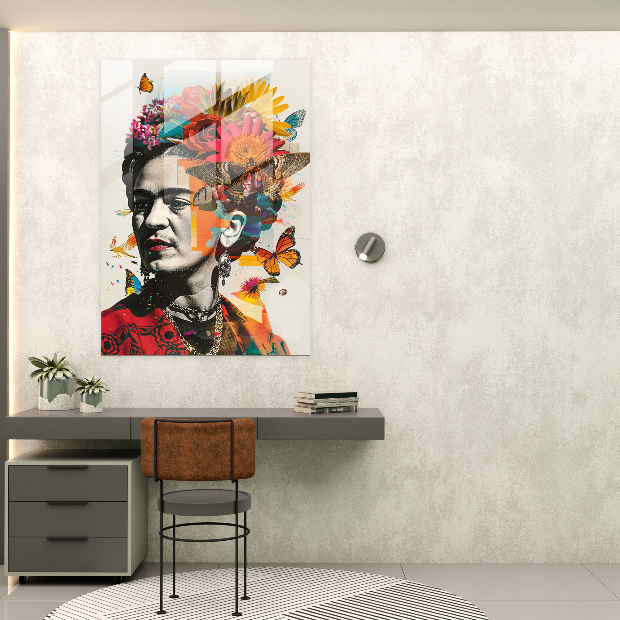 Home-Dekoration im Stil von Frida Kahlo - Frida Kahlo Werke Frida Kahlo Stil Dekoration für Zuhause Glasbild