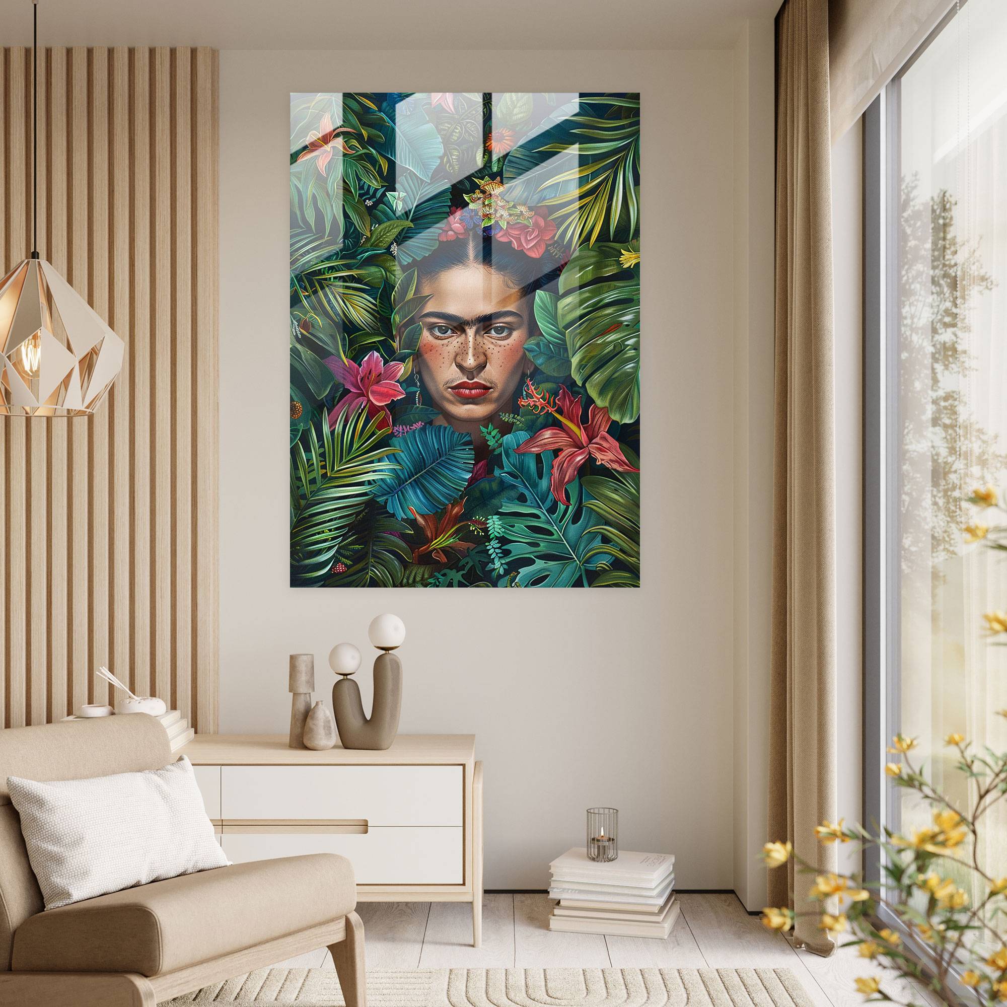 Frida Kahlo Stil Wanddekoration - Frida Kahlo Eserleri Wanddekoration Glasbild