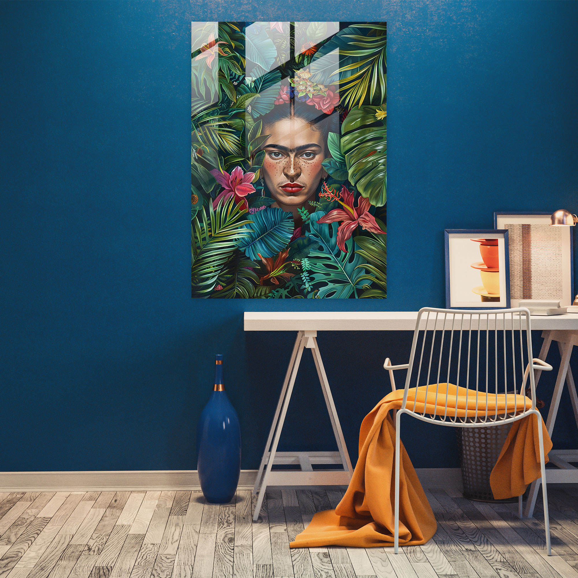 Frida Kahlo Stil Wanddekoration - Frida Kahlo Eserleri Wanddekoration Glasbild