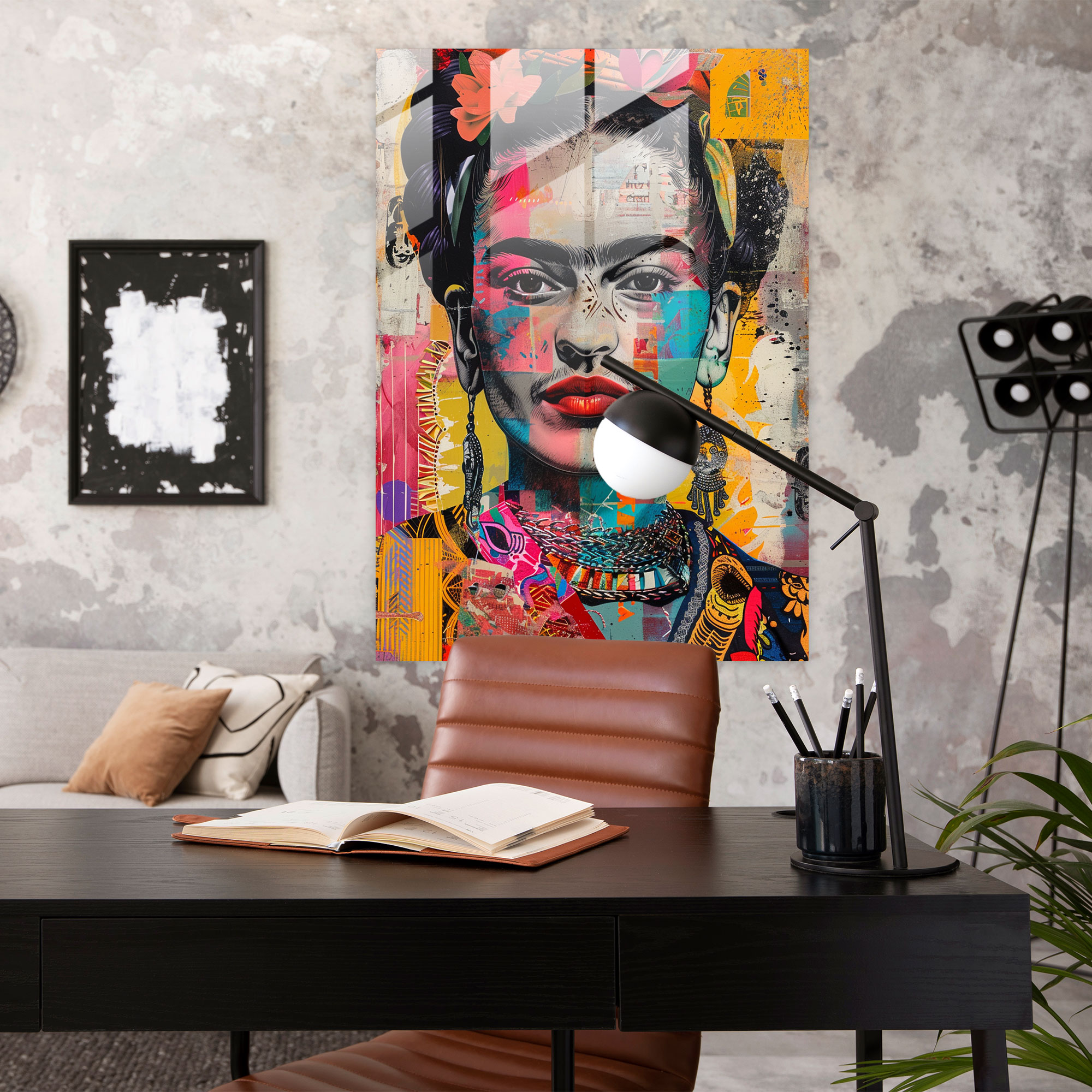 Frida Kahlo Tarzı Modern Sanat - Frida Kahlo Eserleri Kültürel Referanslar Frida Kahlo Tarzı Cam Tablo