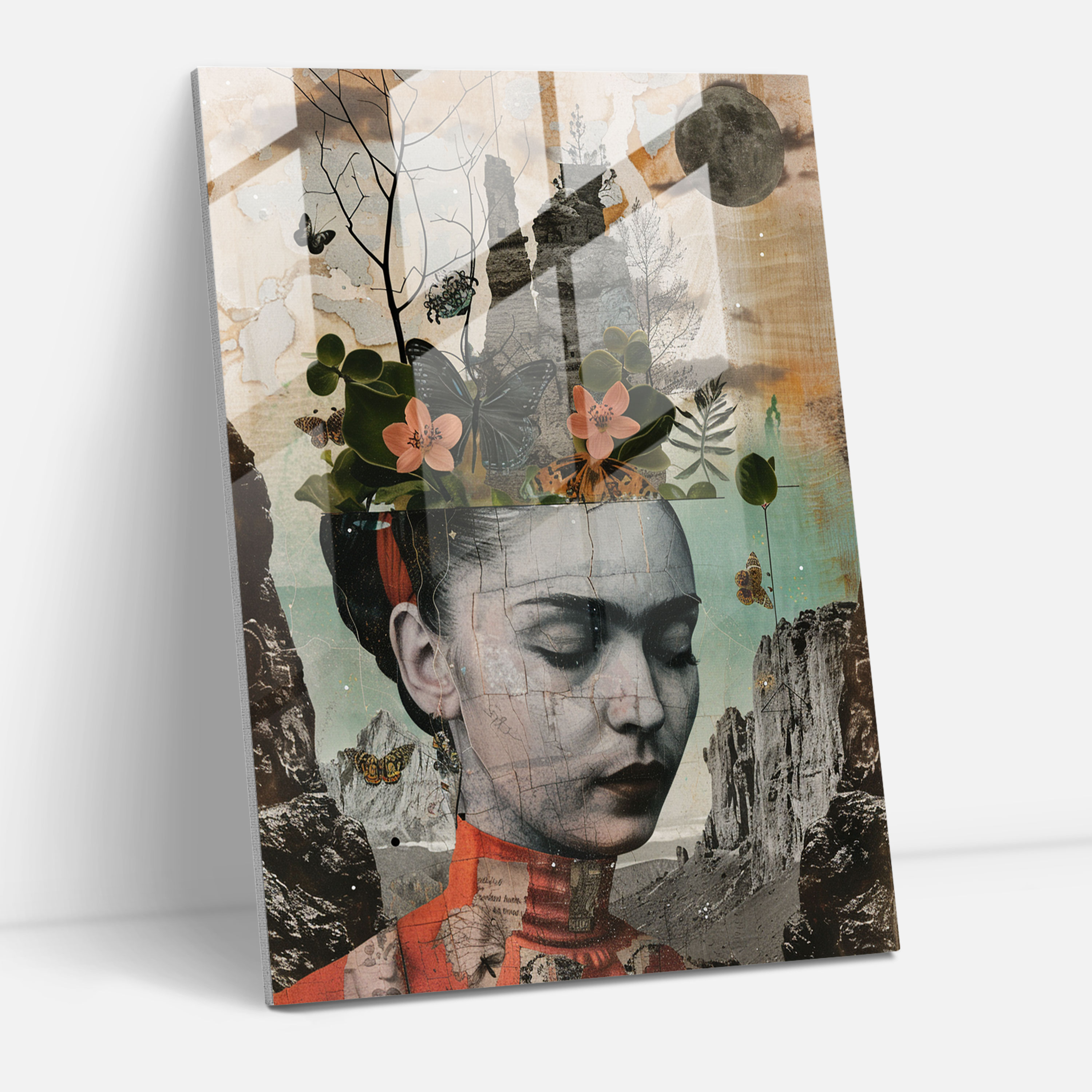 Frida Kahlo Tarzı Cam Duvar Sanatı - Frida Kahlo Eserleri Cam Duvar Sanatı Simgesel Unsurlar