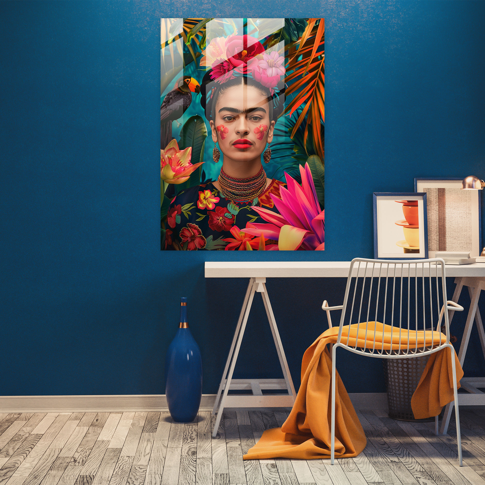 Frida Kahlo Stil Wanddekoration - Frida Kahlo Kunstwerke Moderne Kunst Glas Wandkunst Wohnkultur