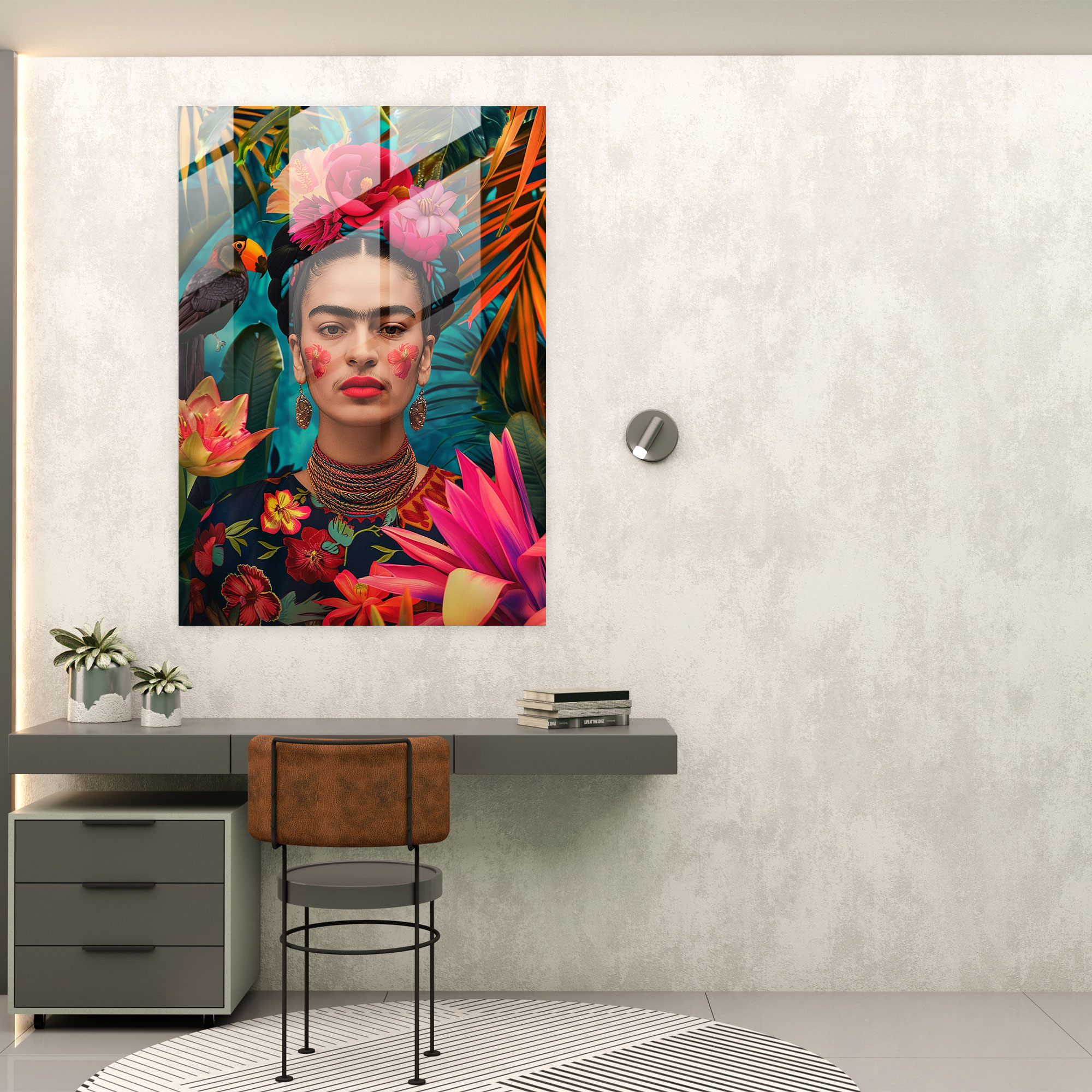 Frida Kahlo Stil Wanddekoration - Frida Kahlo Kunstwerke Moderne Kunst Glas Wandkunst Wohnkultur