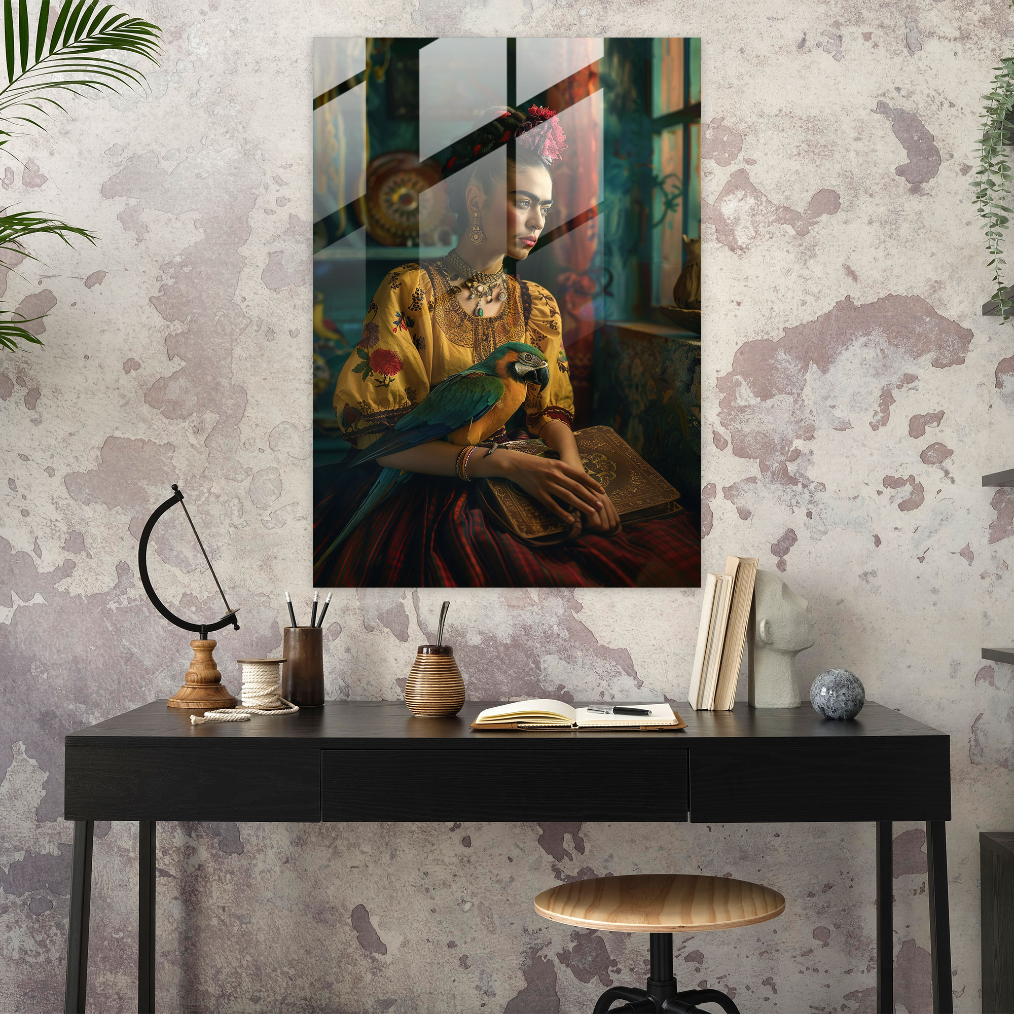 Leinwandbild im Frida Kahlo Stil - Frida Kahlo Kunstwerke Wohnaccessoire Wanddekoration