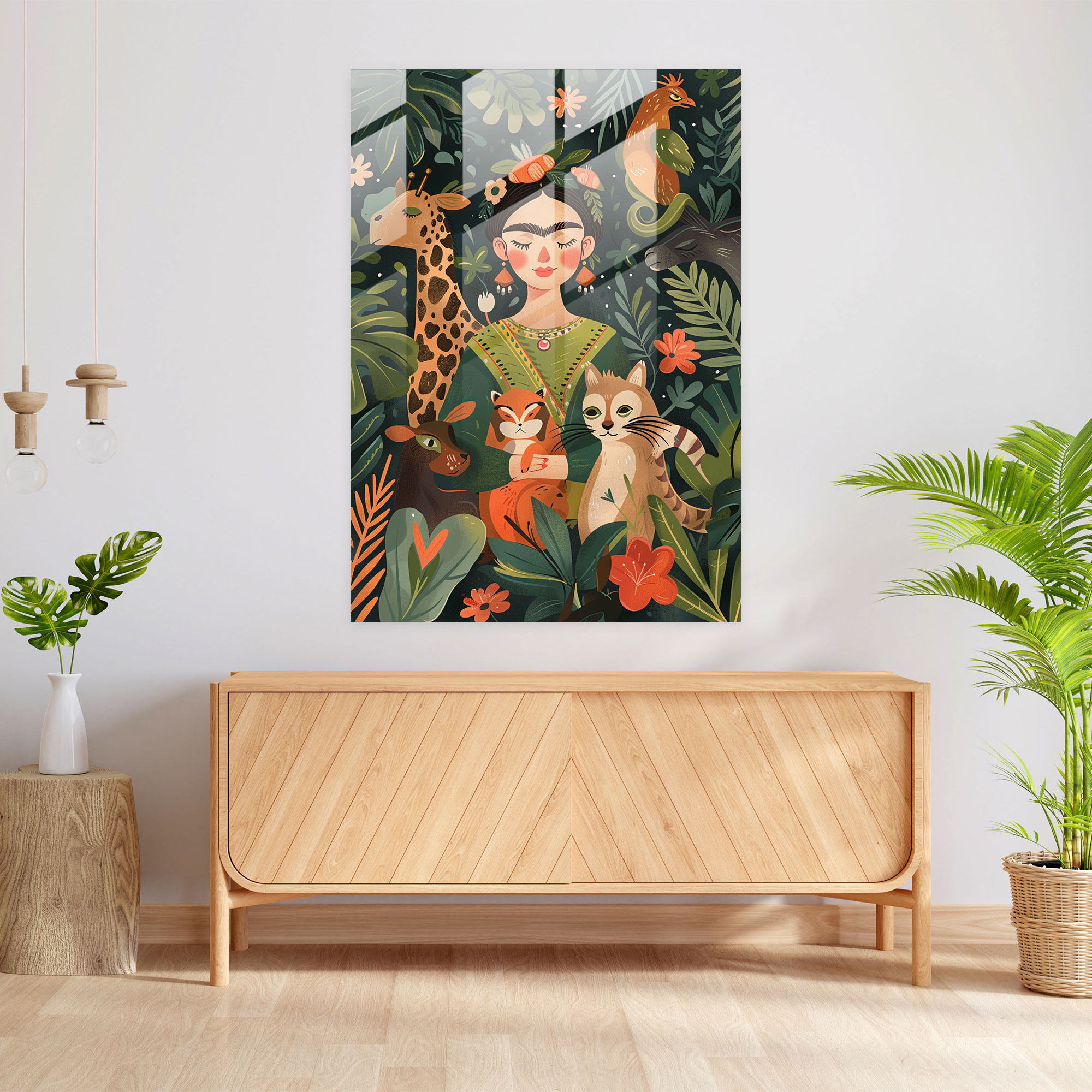 Frida Kahlo Stil Wanddekoration - Frida Kahlo Kunstwerke Glasbild Moderne Kunst